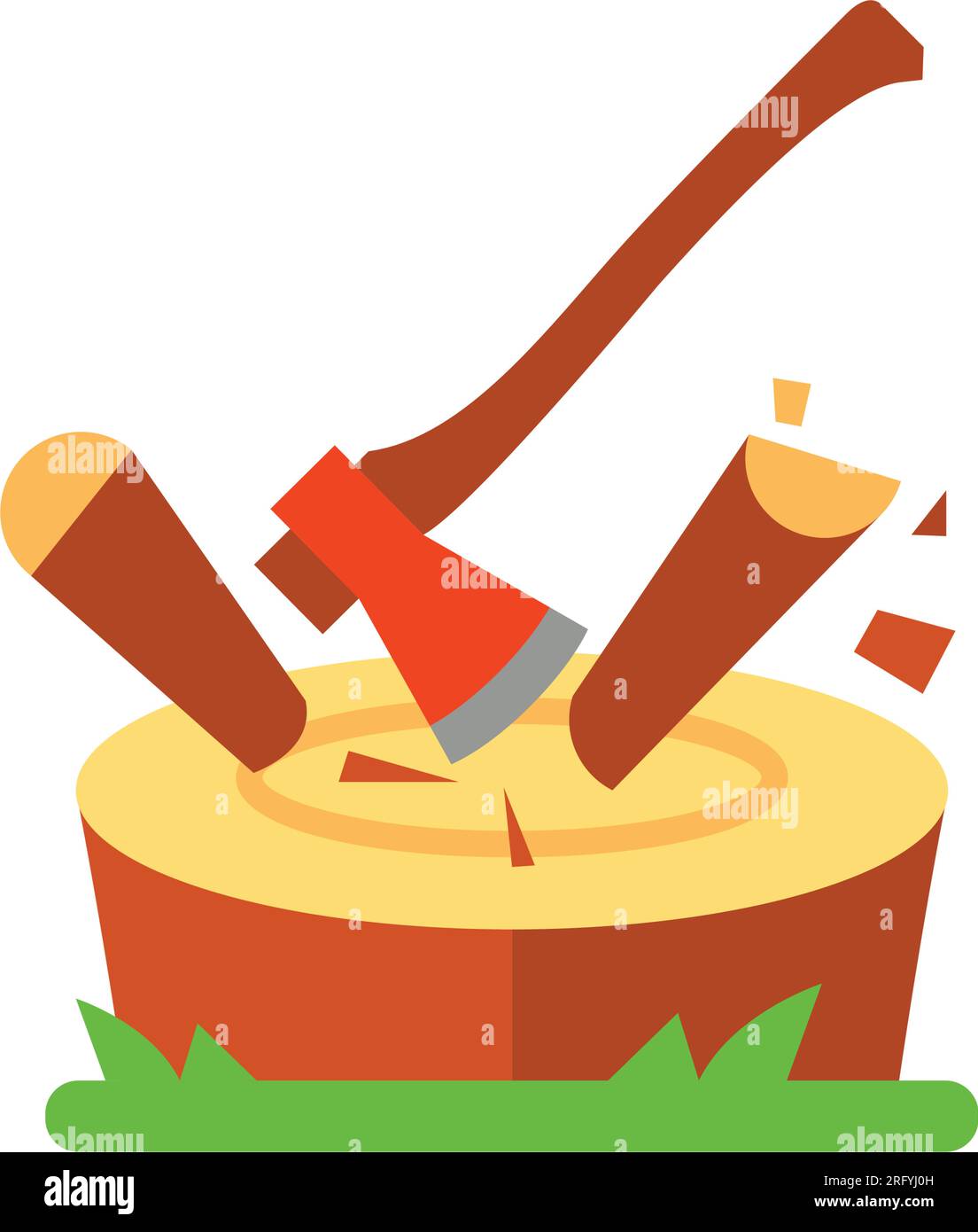 Chopping log icon Stock Vector