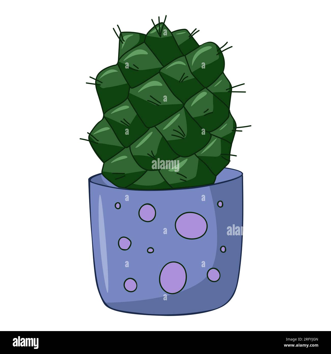 Home plant cactus in pot on a white background vector illustration ...