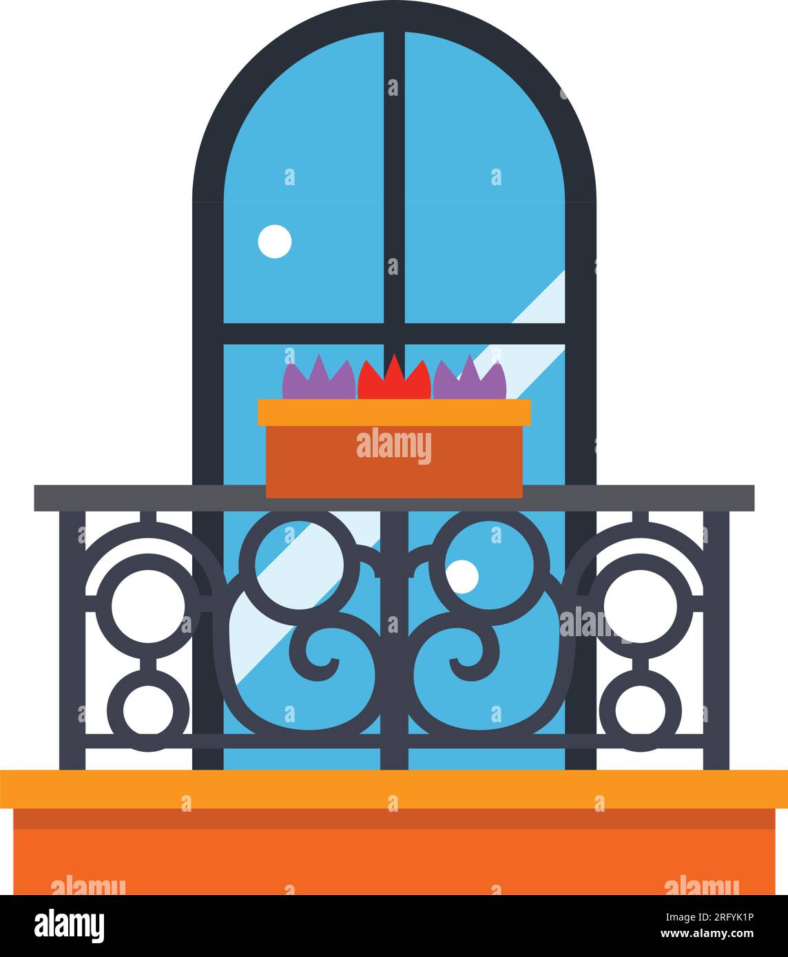 Glass balcony railing Stock Vector Images Alamy