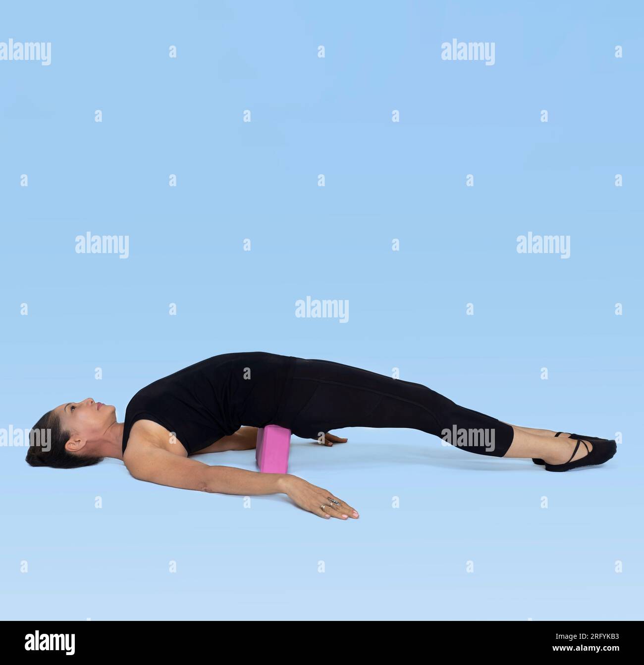 Trauma releasing exercises, senior citizen woman in her sixties ...