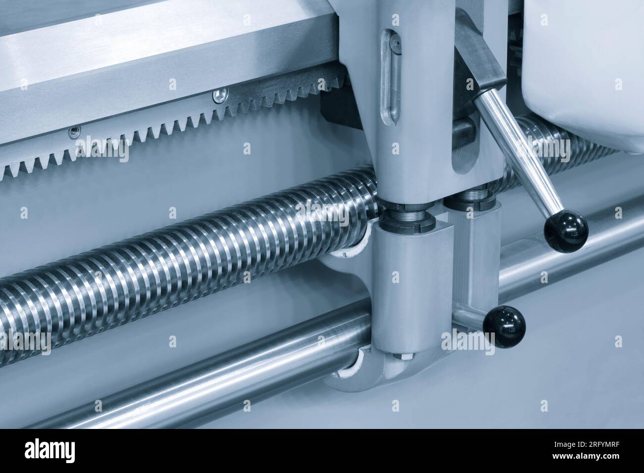 Linear ball screw gear. Drive for moving working parts of metal cutting