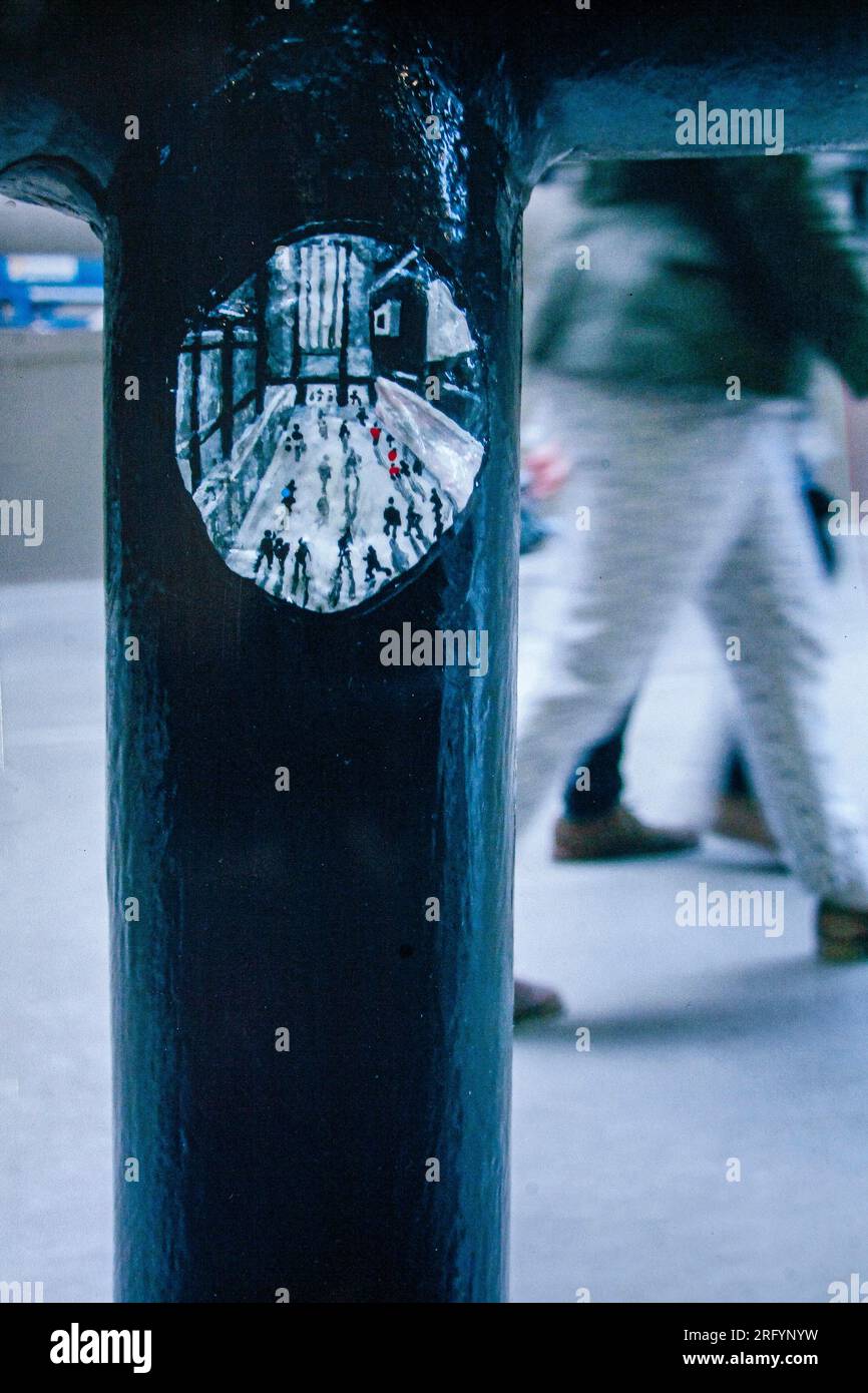 Closeup of chewing gum painting by Ben Wilson chewing gum man the Tate Modern Turbine Hall Stock Photo