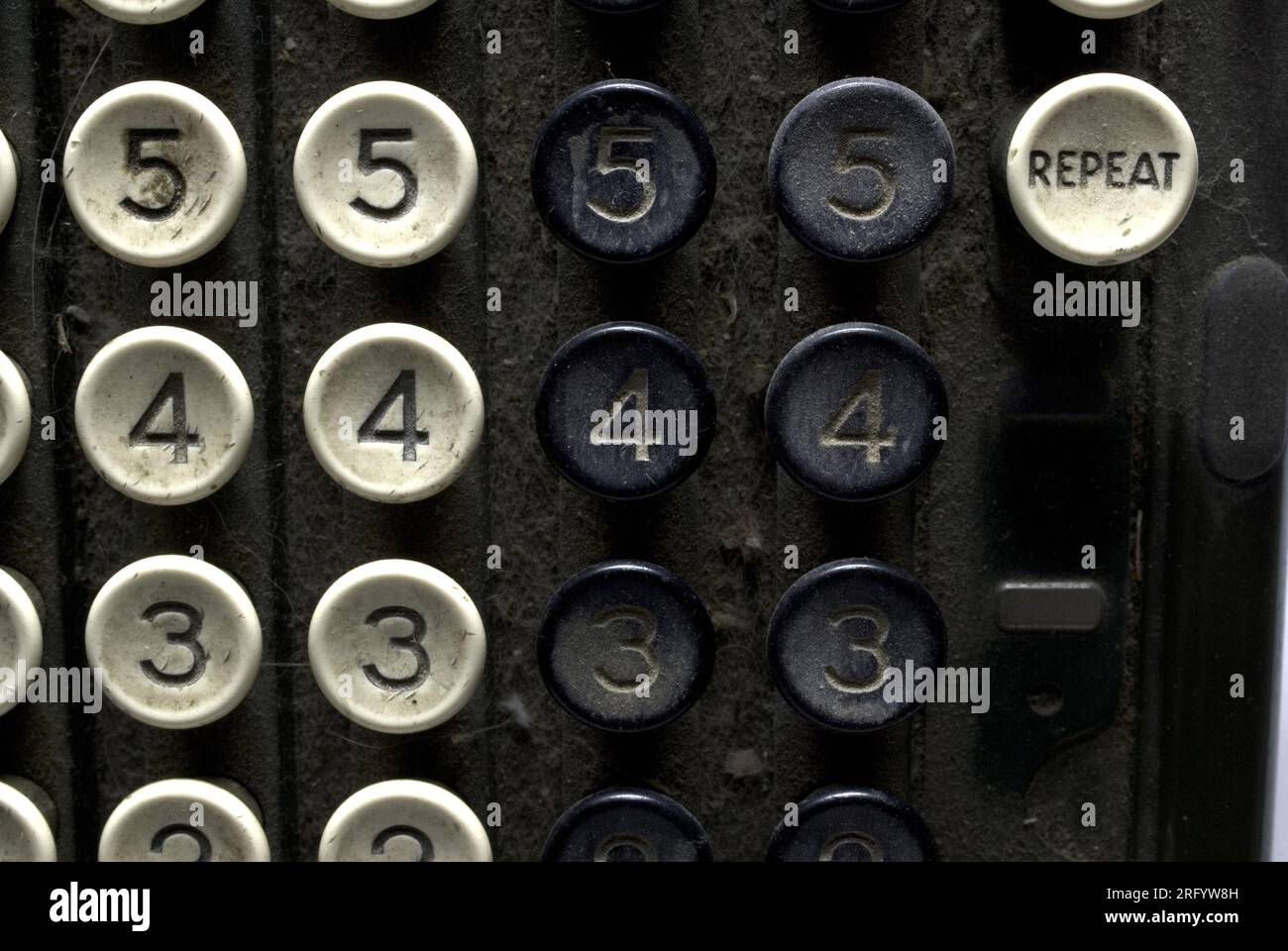 Old Adding machine close-up Stock Photo