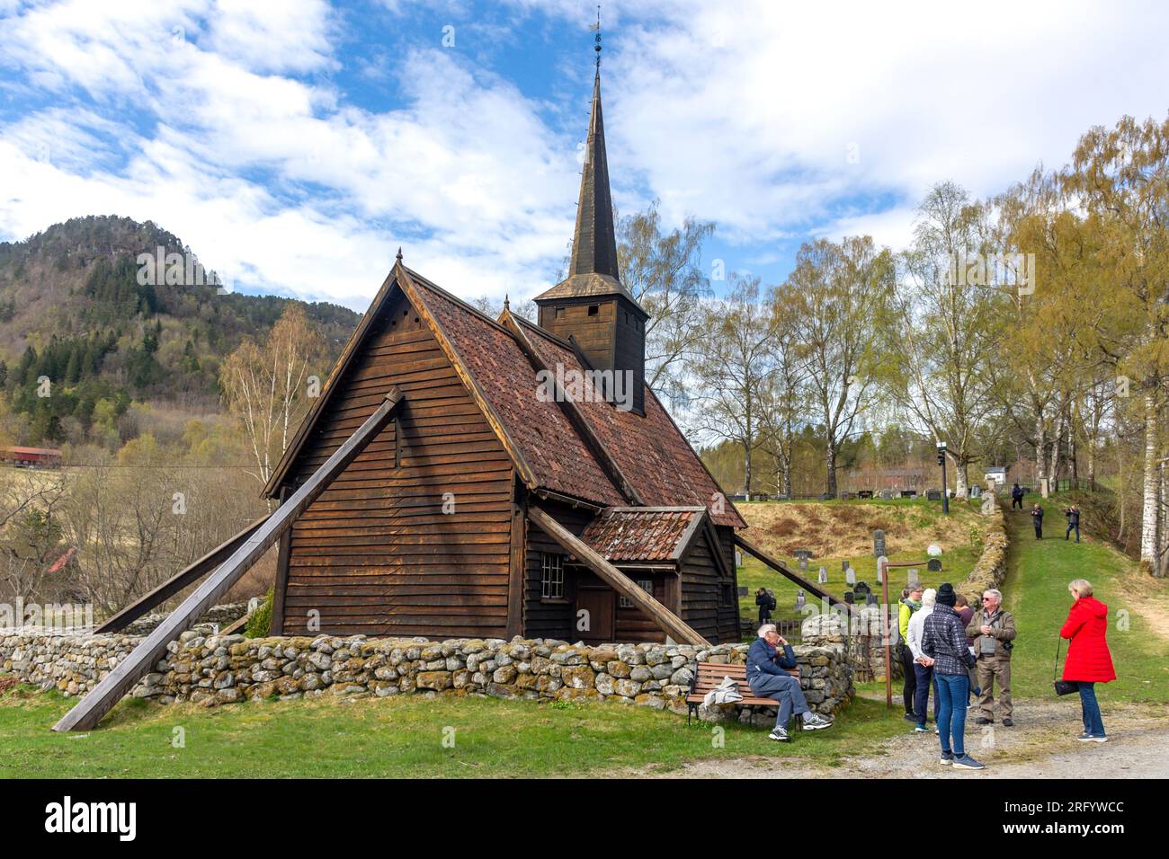 14th century Rødven Stave Church, Stavkyrkjevegen, Rødven, Åndalsnes, Møre og Romsdal County, Norway Stock Photo