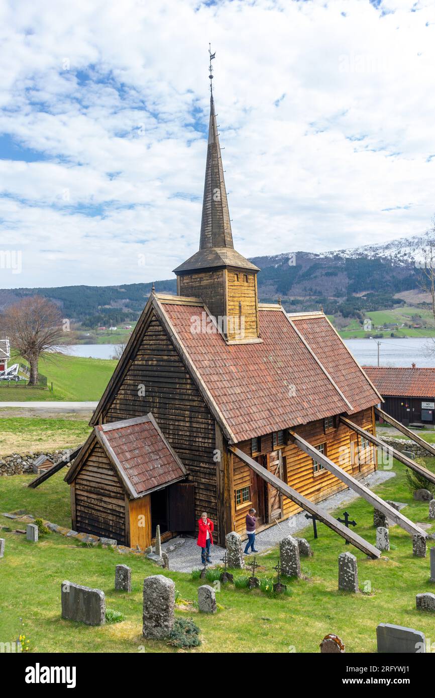 14th century Rødven Stave Church, Stavkyrkjevegen, Rødven, Åndalsnes, Møre og Romsdal County, Norway Stock Photo