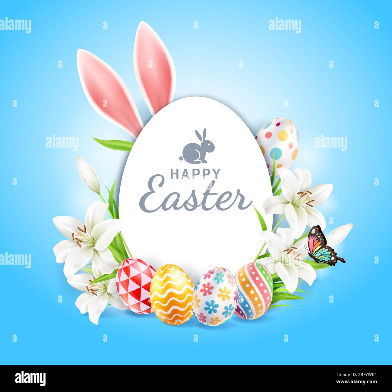 Happy easter day easter eggs colorful different and patterns texture
