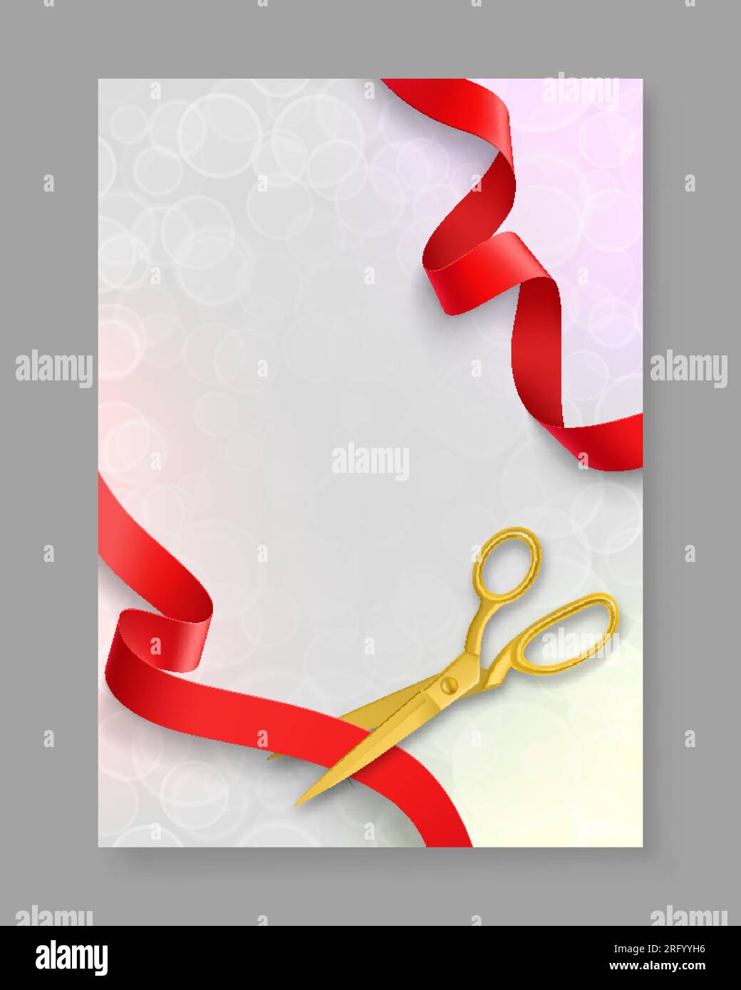 Scissors Cutting Red Ribbon Stock Vector