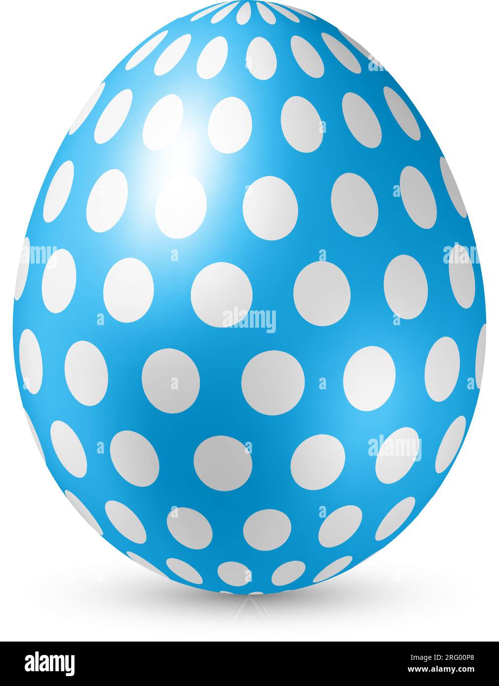 Blue Egg with White Dots - Standing Vertically on White Stock Vector