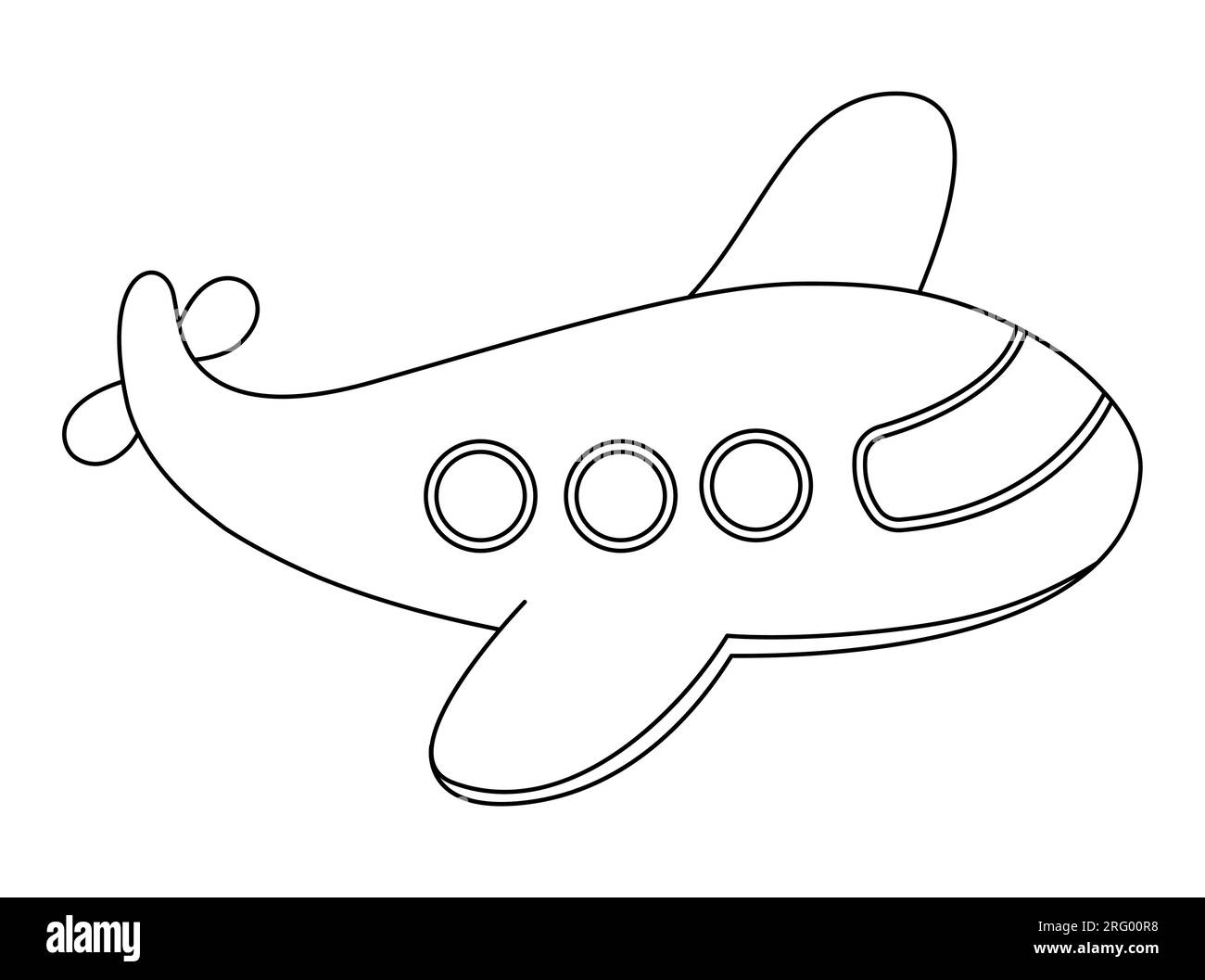 Vector black and white plane icon. Air transport for kids. Funny ...