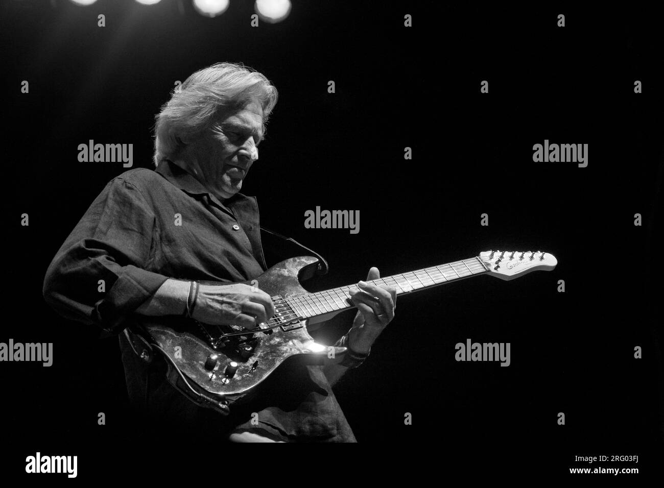 JOHN MCLAUGHLIN play his electric guitar on the JIMMY LYONS STAGE