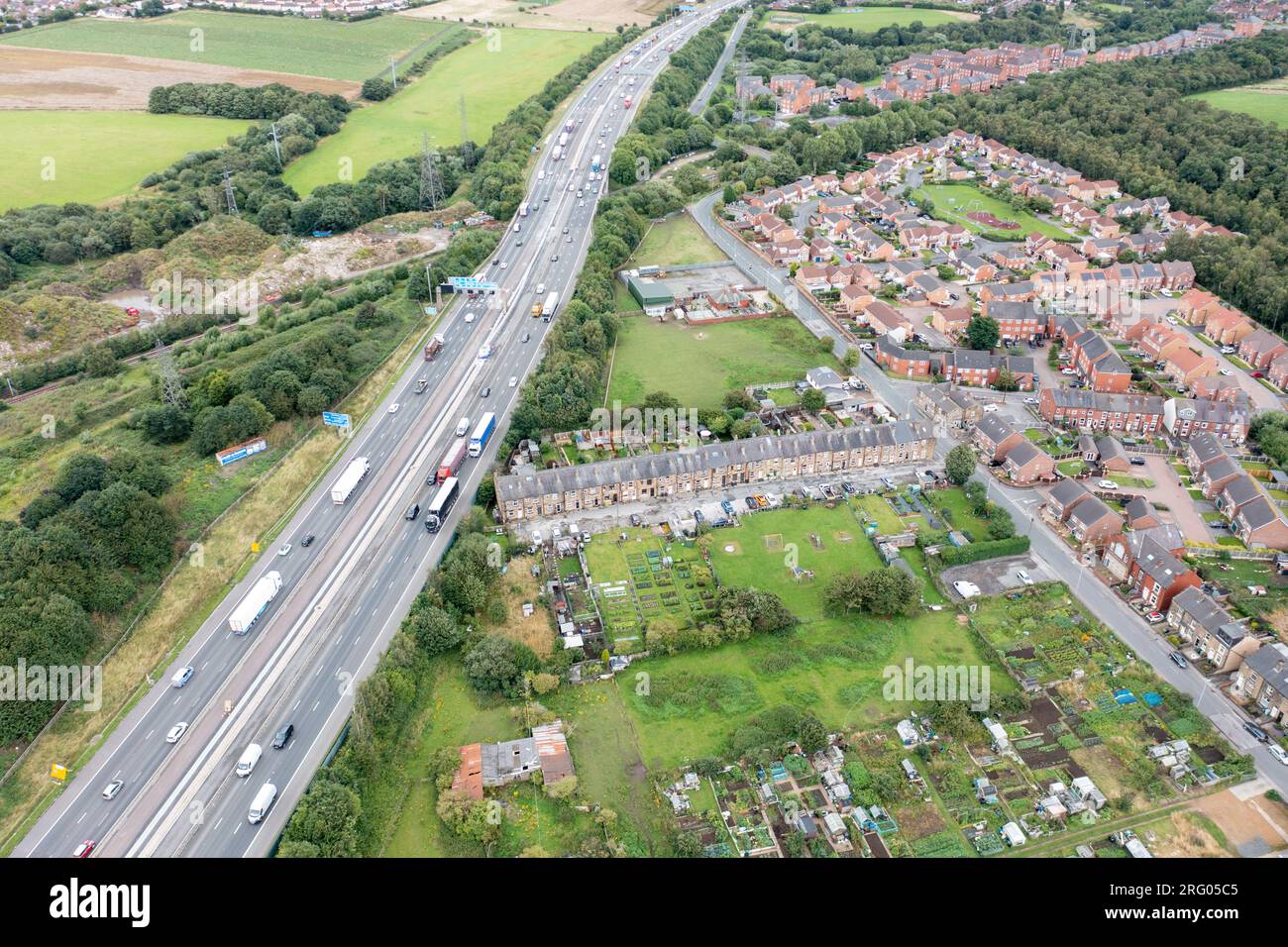 Aerial photo of the village of East Ardsley in the City of Leeds