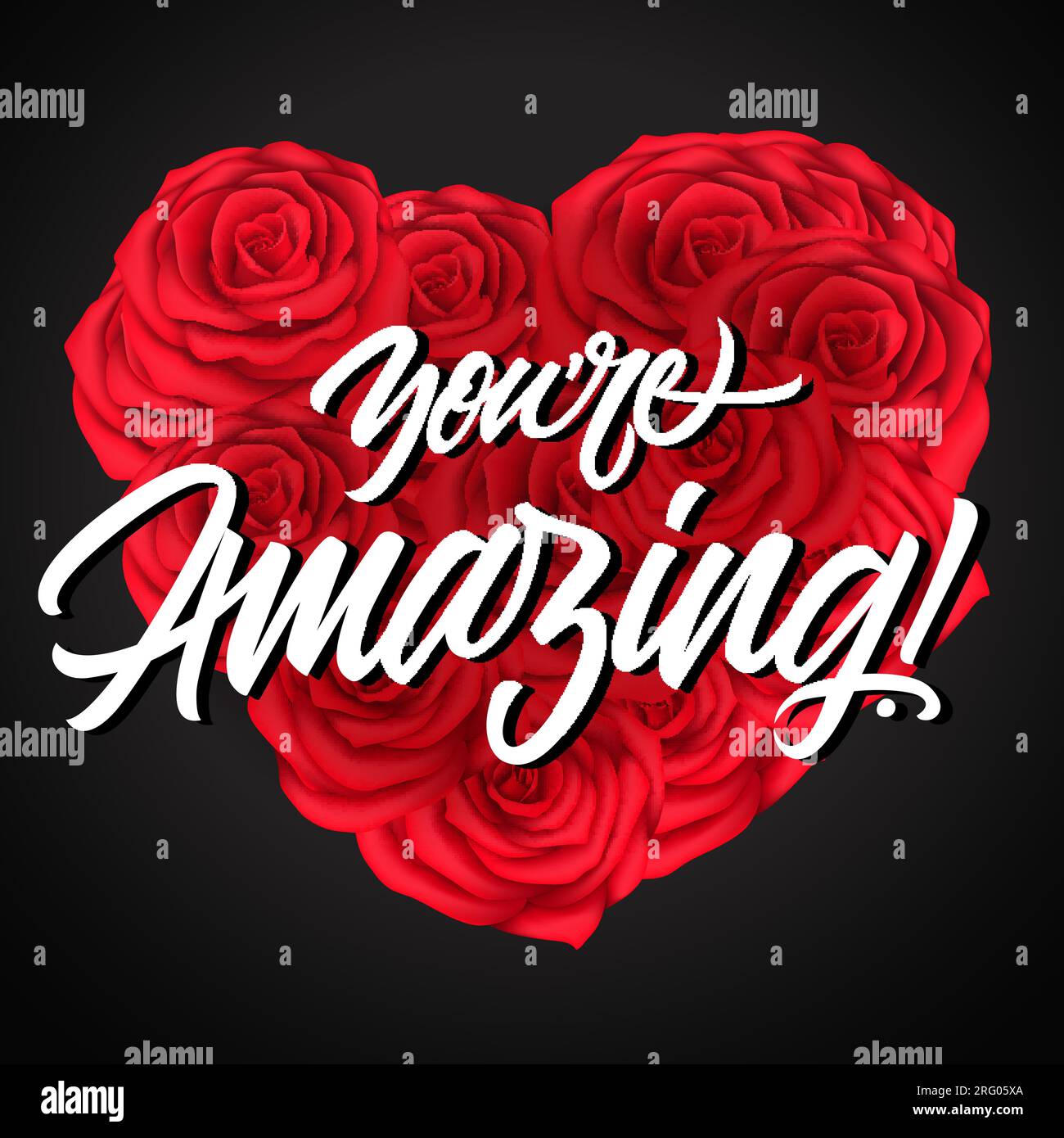 You Are Amazing Lettering On Roses Heart Stock Vector Image Art Alamy you-are-amazing-lettering-on-roses-heart-stock-vector-image-art-alamy
