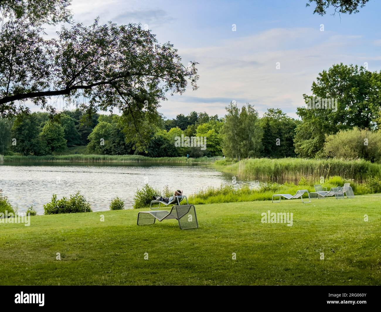 Lake in popular "Britzer garden" (Britzer Garten), Berlin Germany