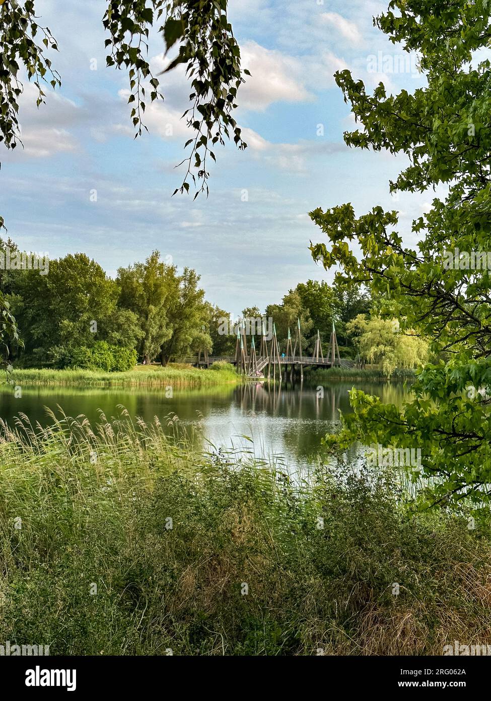 Lake in popular "Britzer garden" (Britzer Garten), Berlin Germany