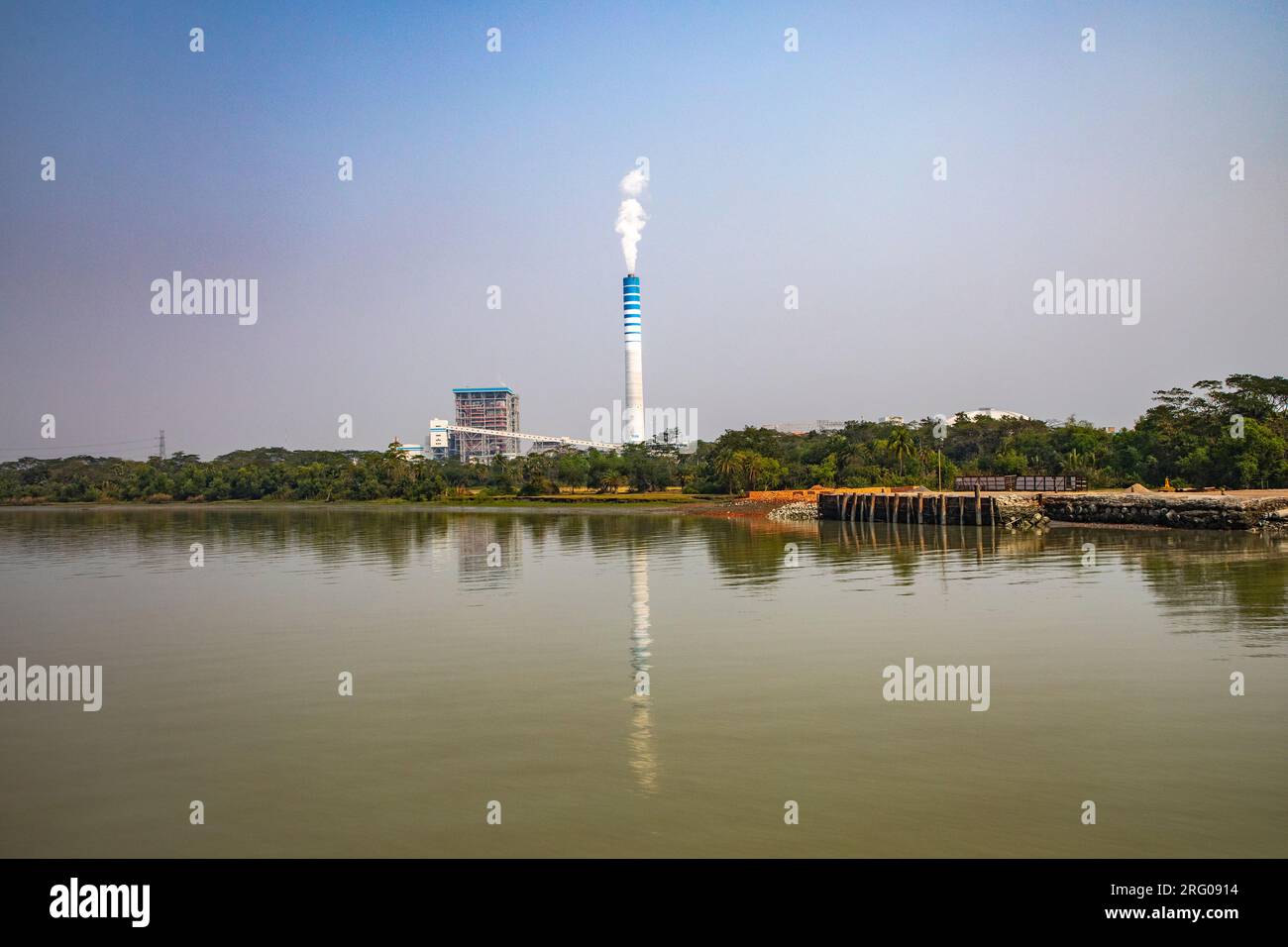 The Payra 1320 MW thermal power plant is a 1,320 megawatt coal-fired power station built in Kalapara Upazila of Patuakhali District in southern Bangla Stock Photo