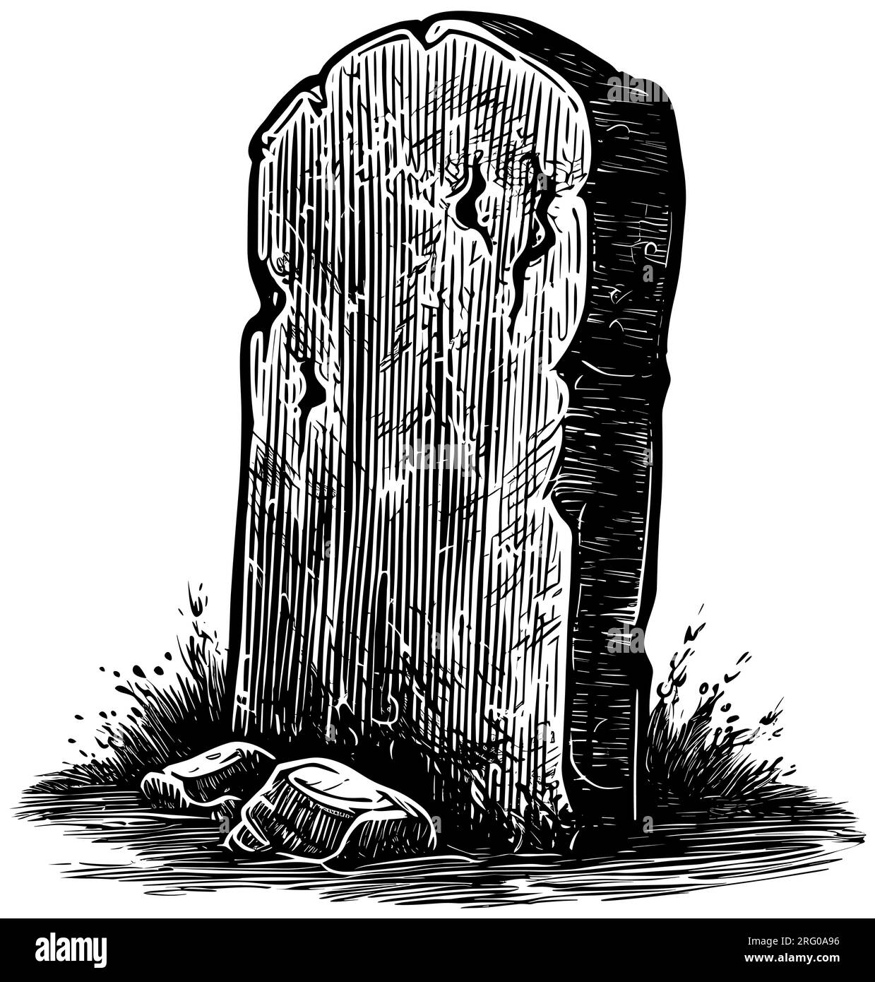 Tombstone Black and White Stock Vector