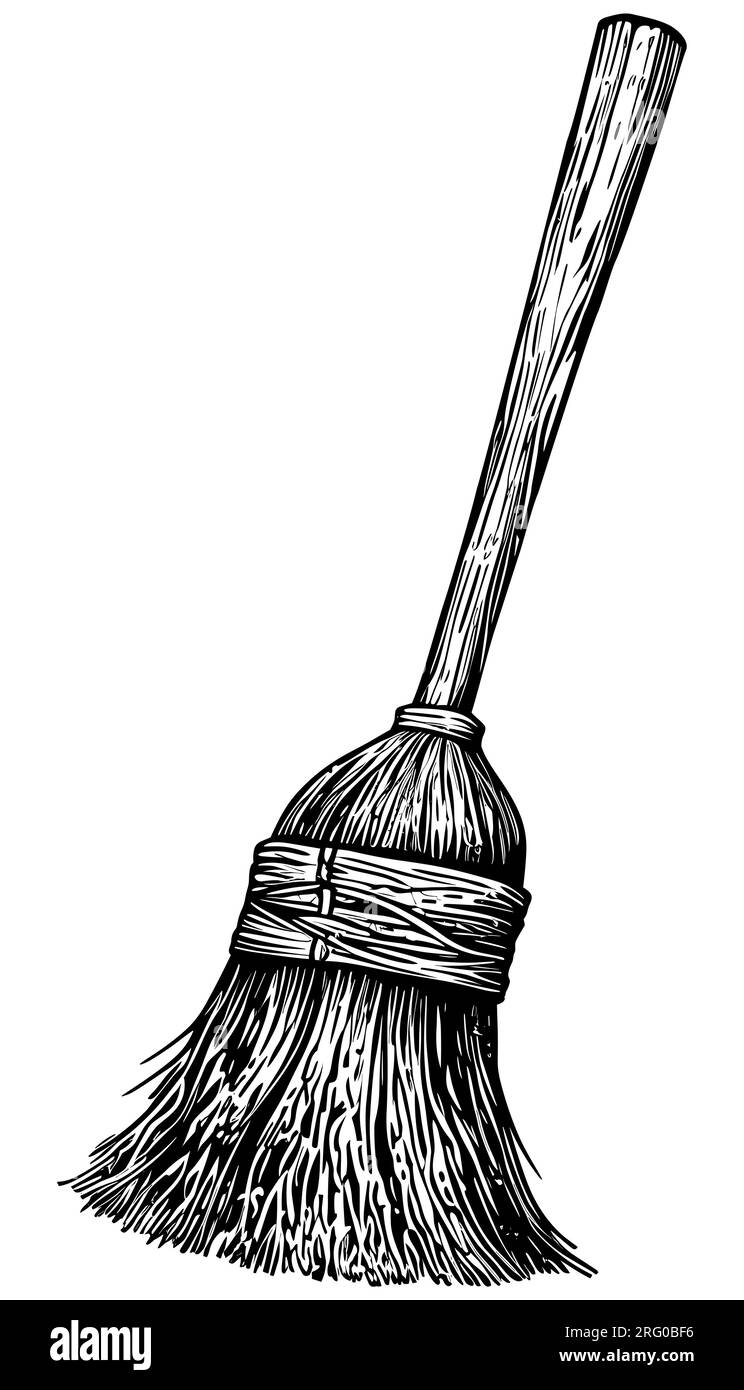 Witch Broomstick Black and White Stock Vector Image & Art Alamy