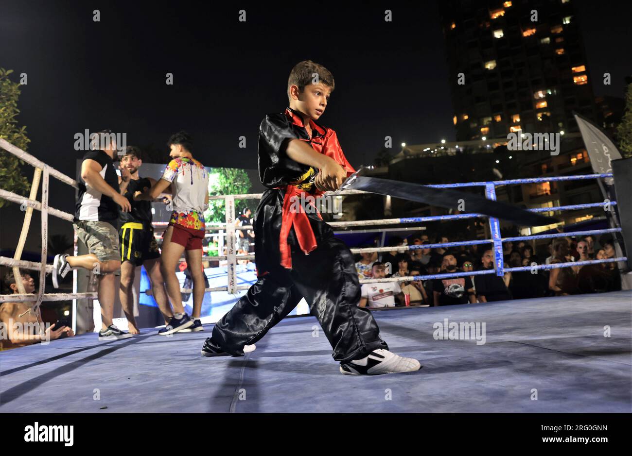 Beirut Lebanon 6th Aug 2023 A Boy Performs A Wushu Show During A beirut-lebanon-6th-aug-2023-a-boy-performs-a-wushu-show-during-a