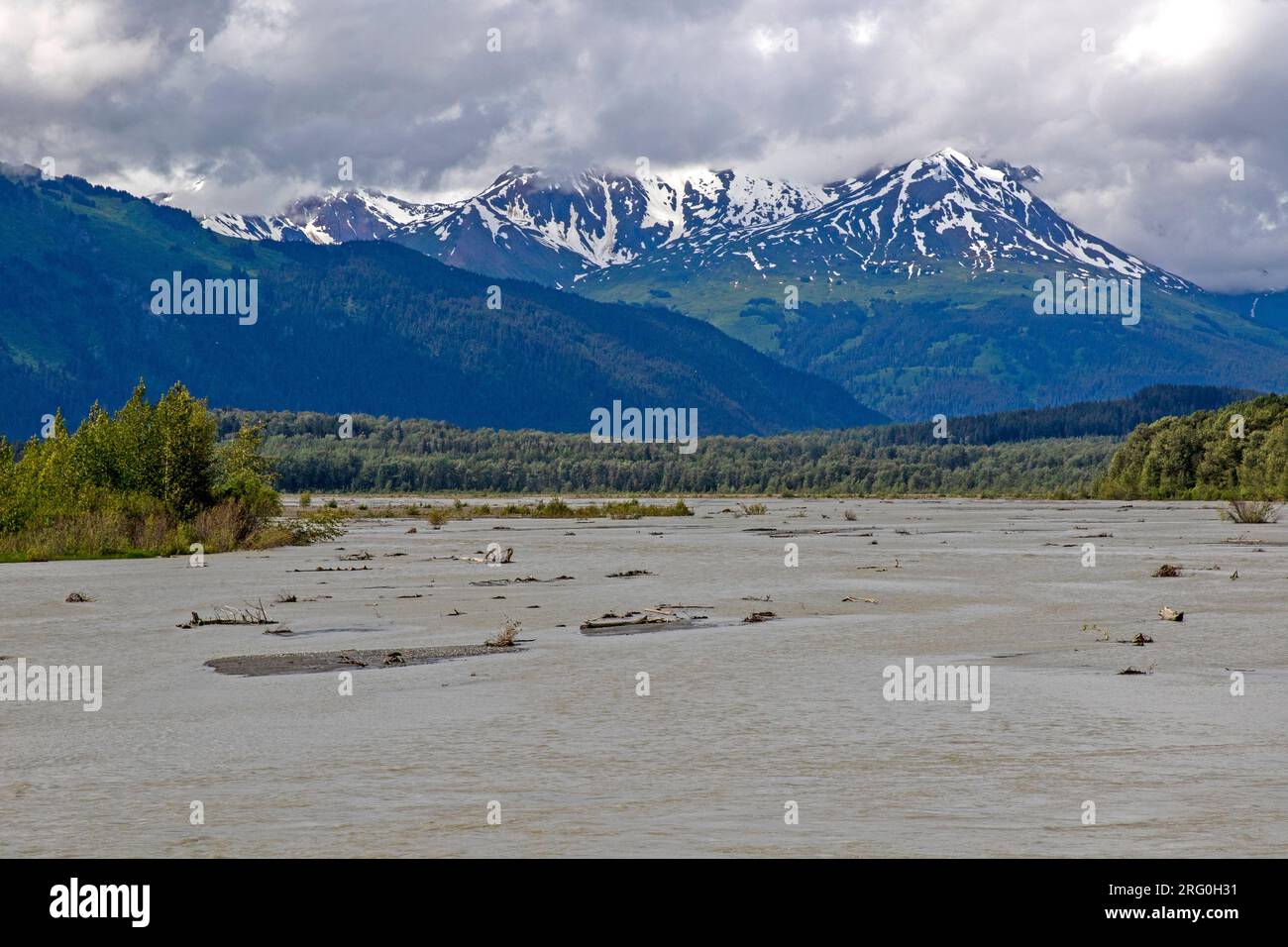 Chilkat River in the Chilkat Bald Eagle Preserve Stock Photo