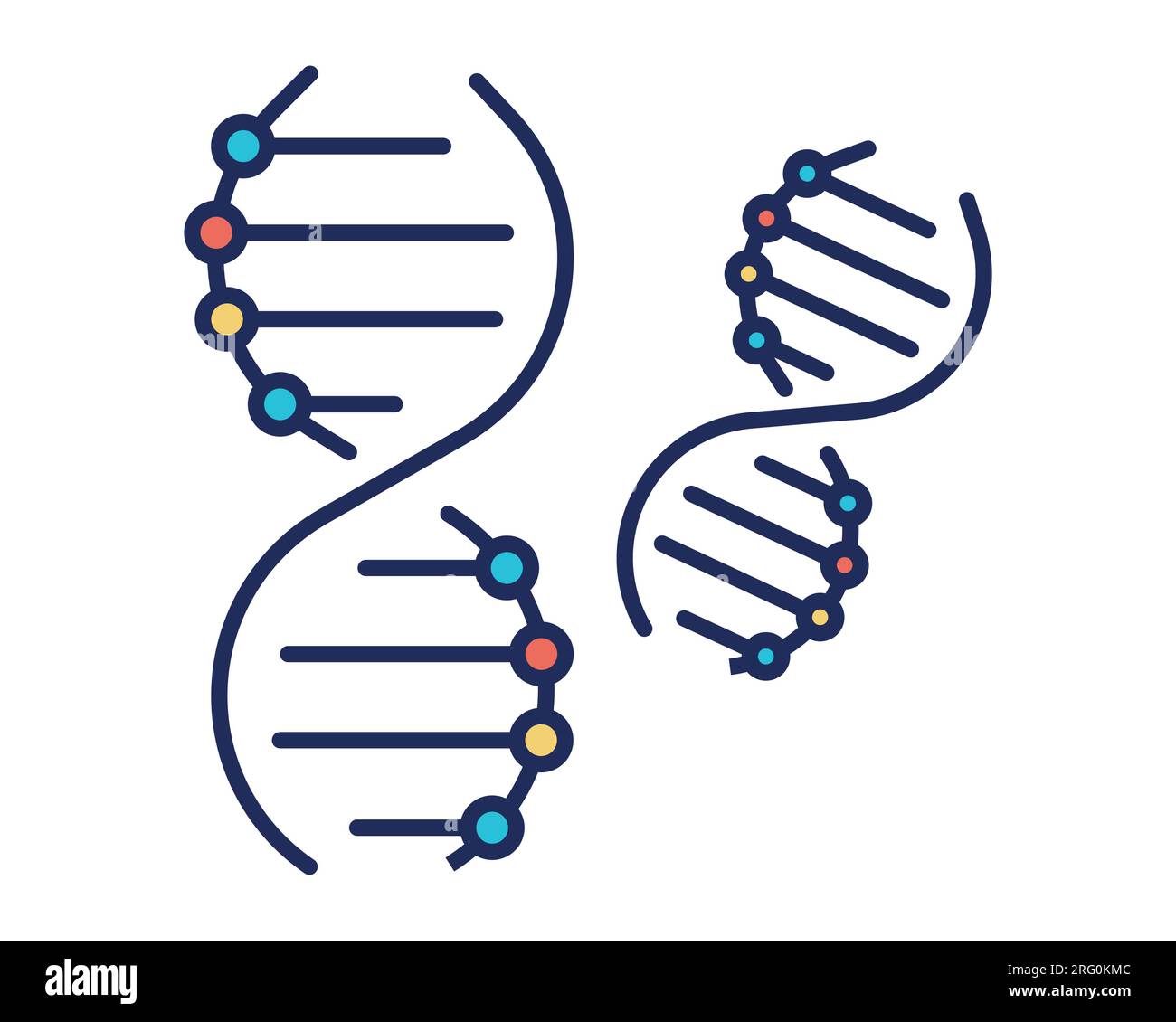 dna molecule icon over white background, flat style, vector illustration Stock Vector