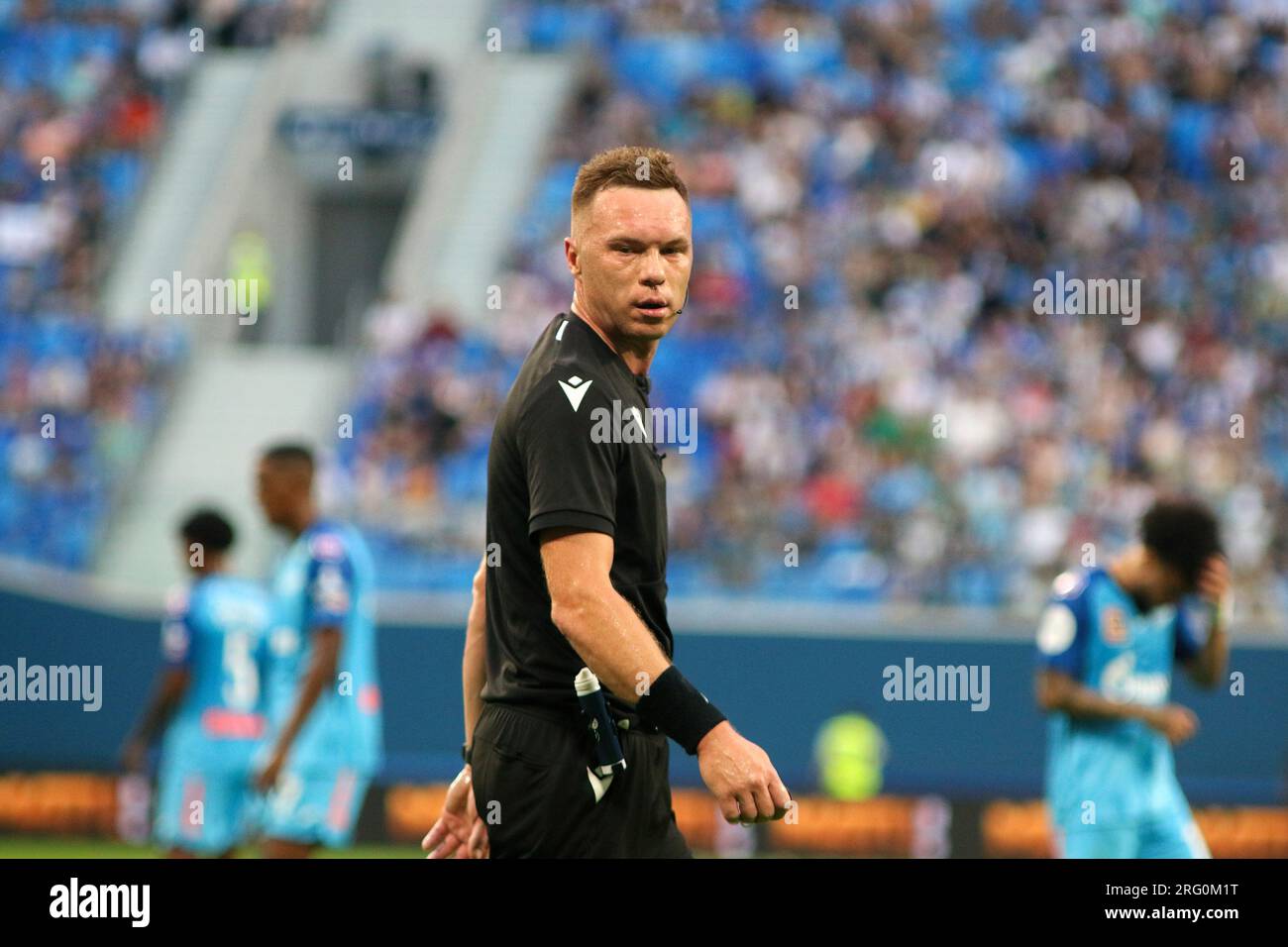 Saint Petersburg, Russia. 06th Aug, 2023. Aleksey Amelin, chief judge seen during the Russian Premier League football match between Zenit Saint Petersburg and Dynamo Moscow at Gazprom Arena. Zenit 2:3 Dynamo. (Photo by Maksim Konstantinov/SOPA Images/Sipa USA) Credit: Sipa USA/Alamy Live News Stock Photo