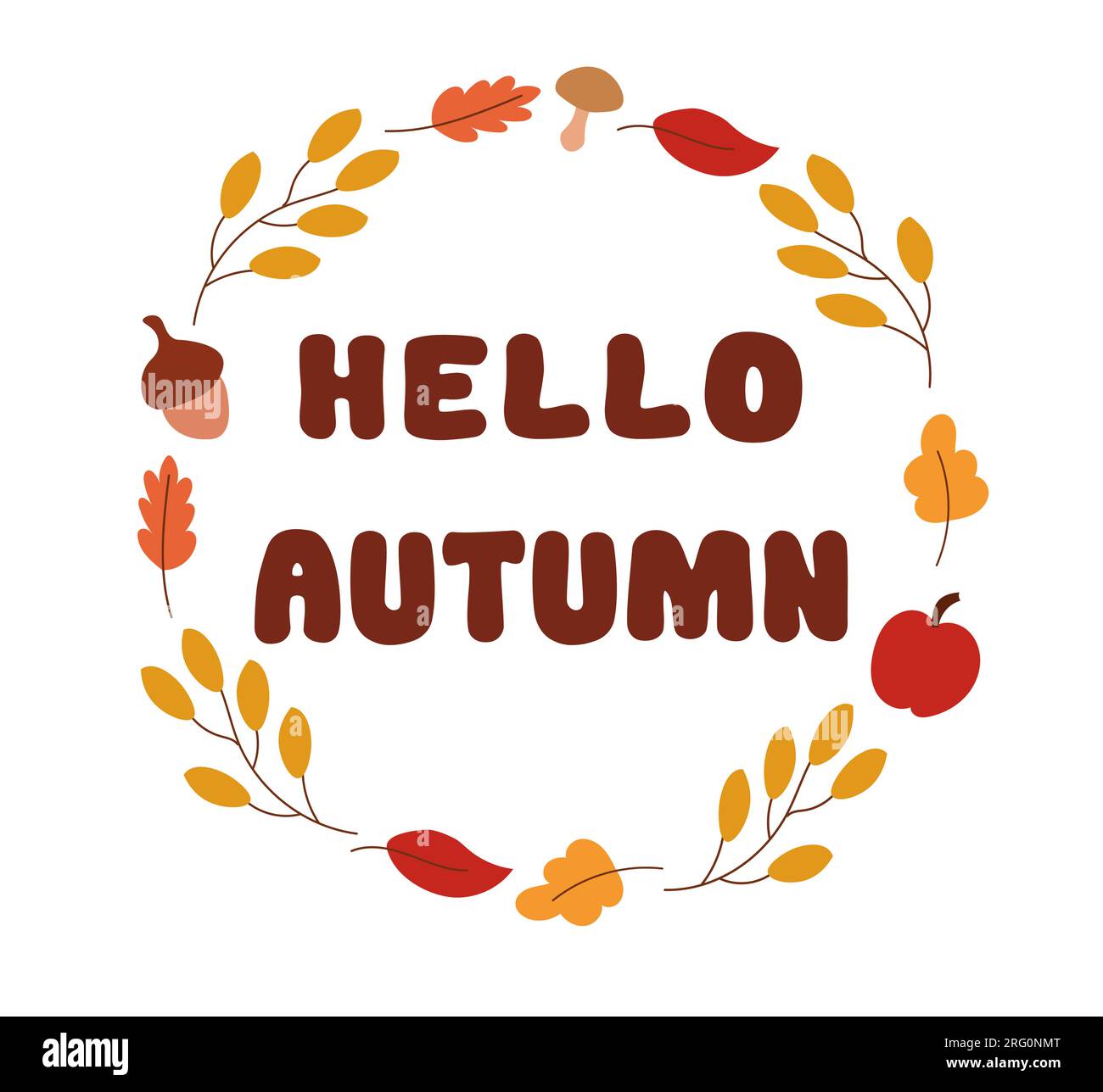 Hello autumn apple tree Stock Vector Images - Alamy