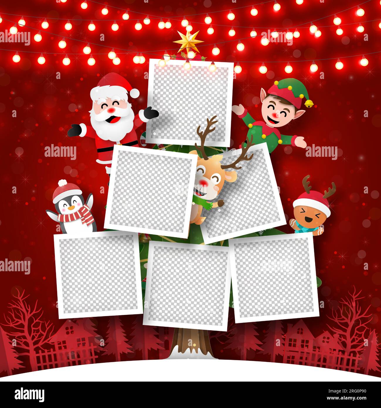 Merry Christmas and Happy New Year Christmas postcard of photo