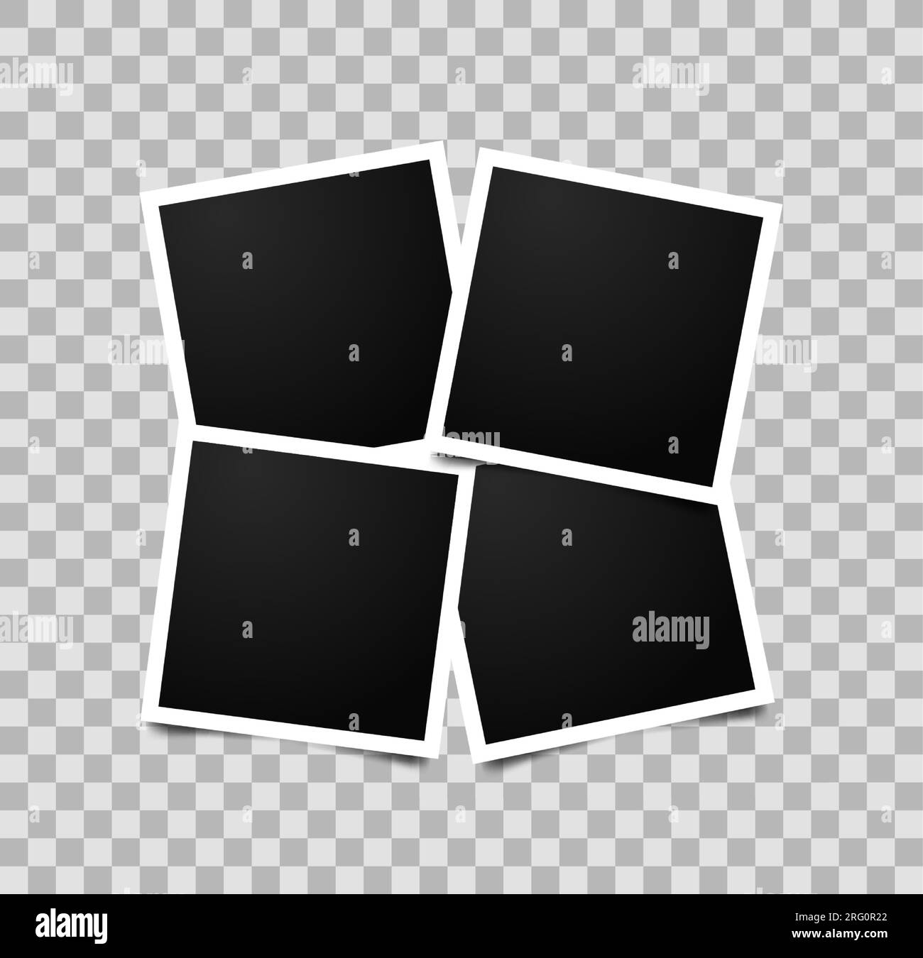 Collage of four empty photo frames. Vector photorealistic mockup isolated  on transparent background. Retro empty photo frame template Stock Vector  Image & Art - Alamy
