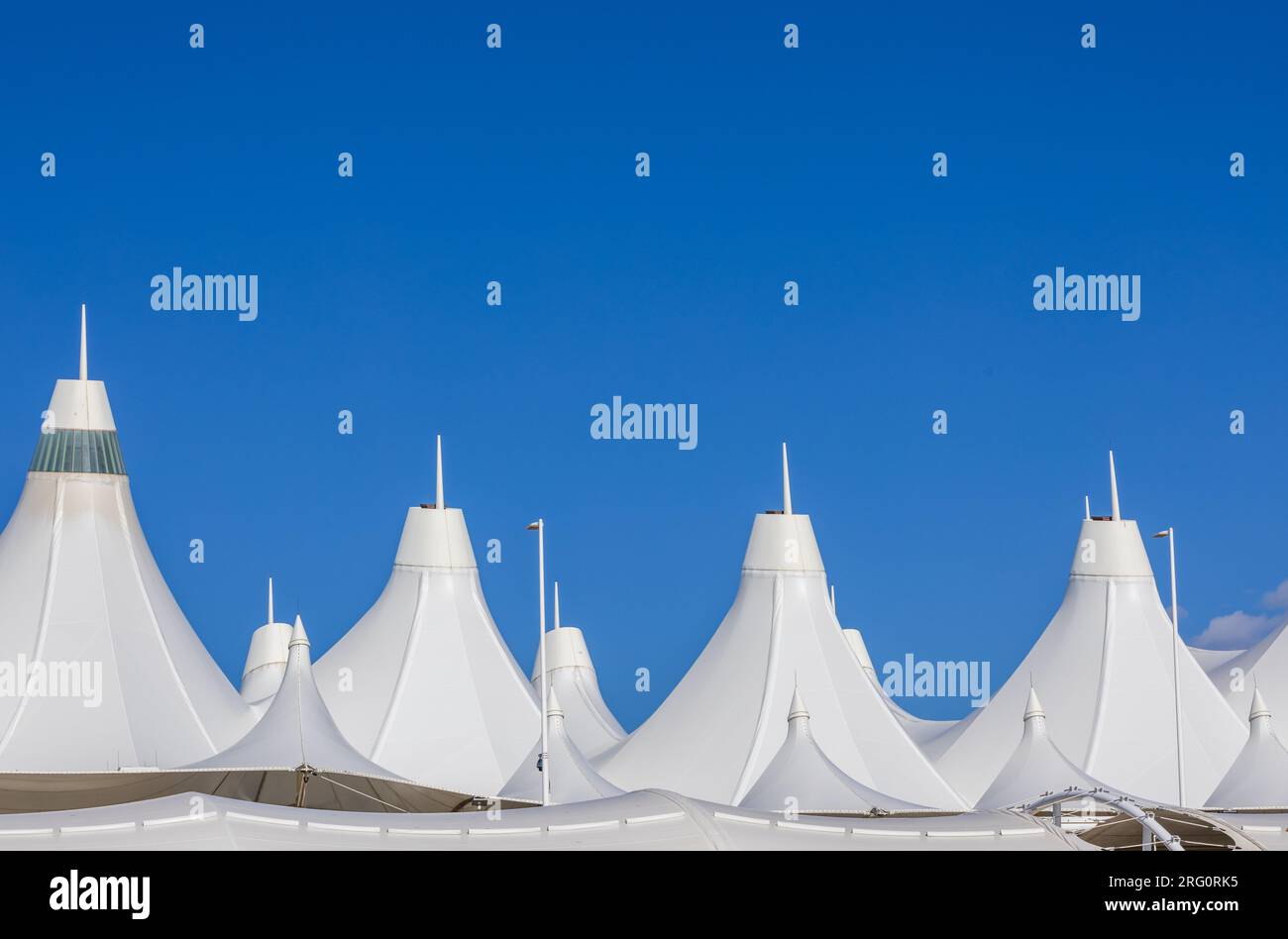 Denver International Airport. Architecture Peaks against the blue sky