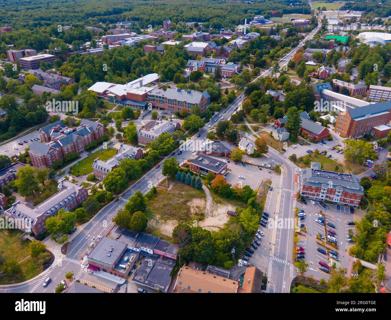 University of New Hampshire UNH Durham campus aerial view on Main University of New Hampshire UNH Durham campus aerial view on Main