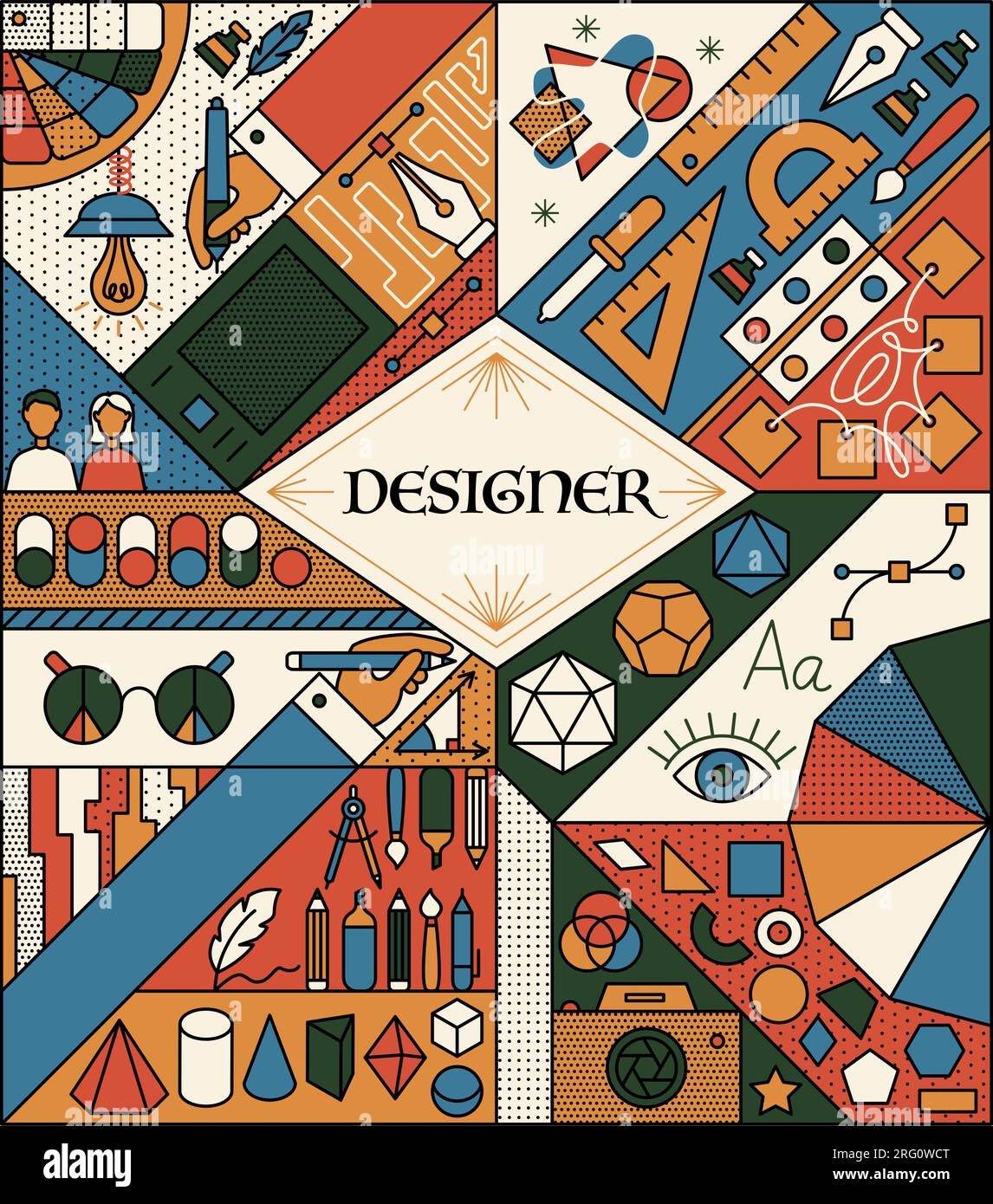 Designer Outline Artdeco Poster Stock Vector Image & Art Alamy