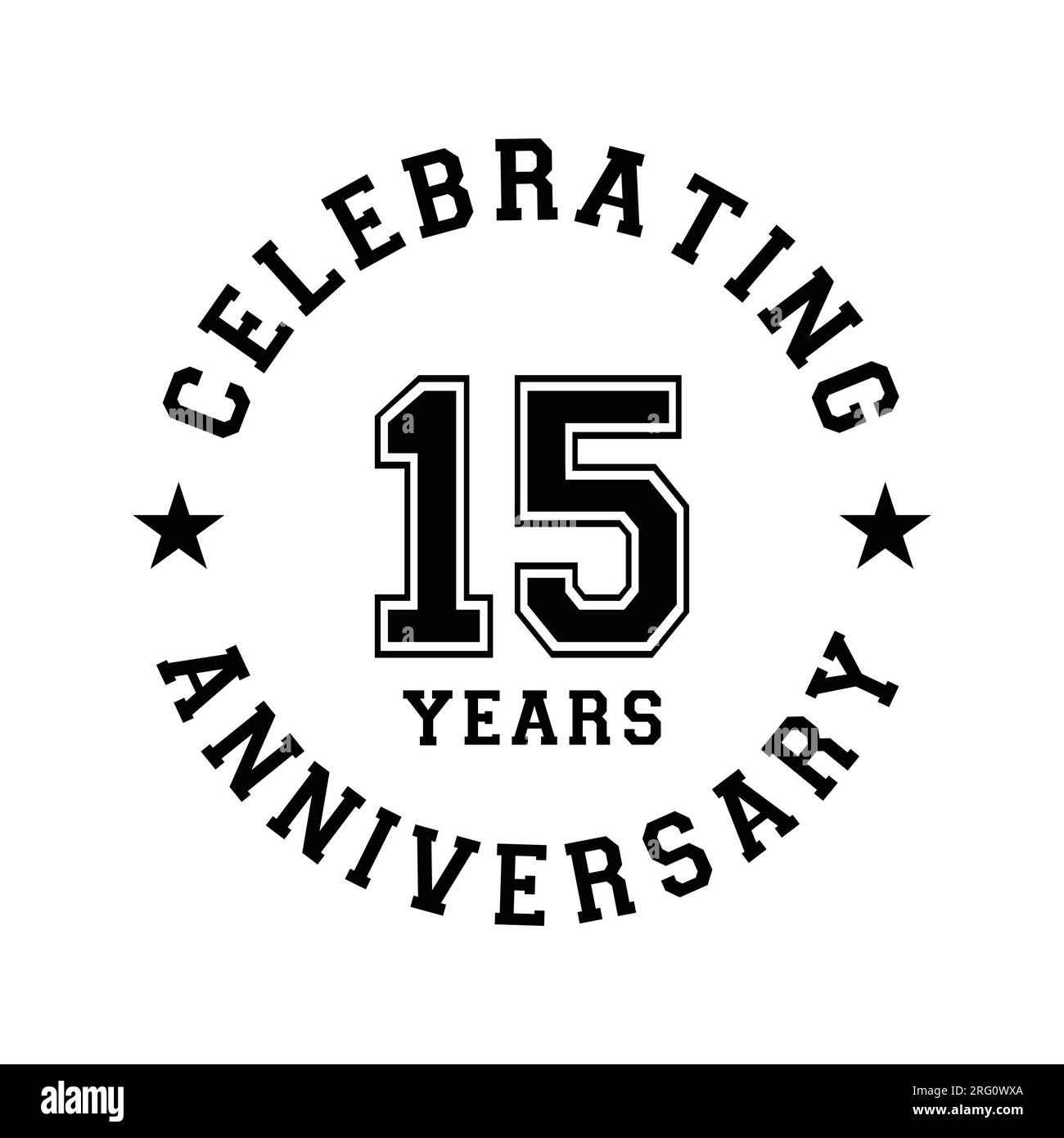 15 years anniversary celebration design template. 15th vector and illustration Stock Vector