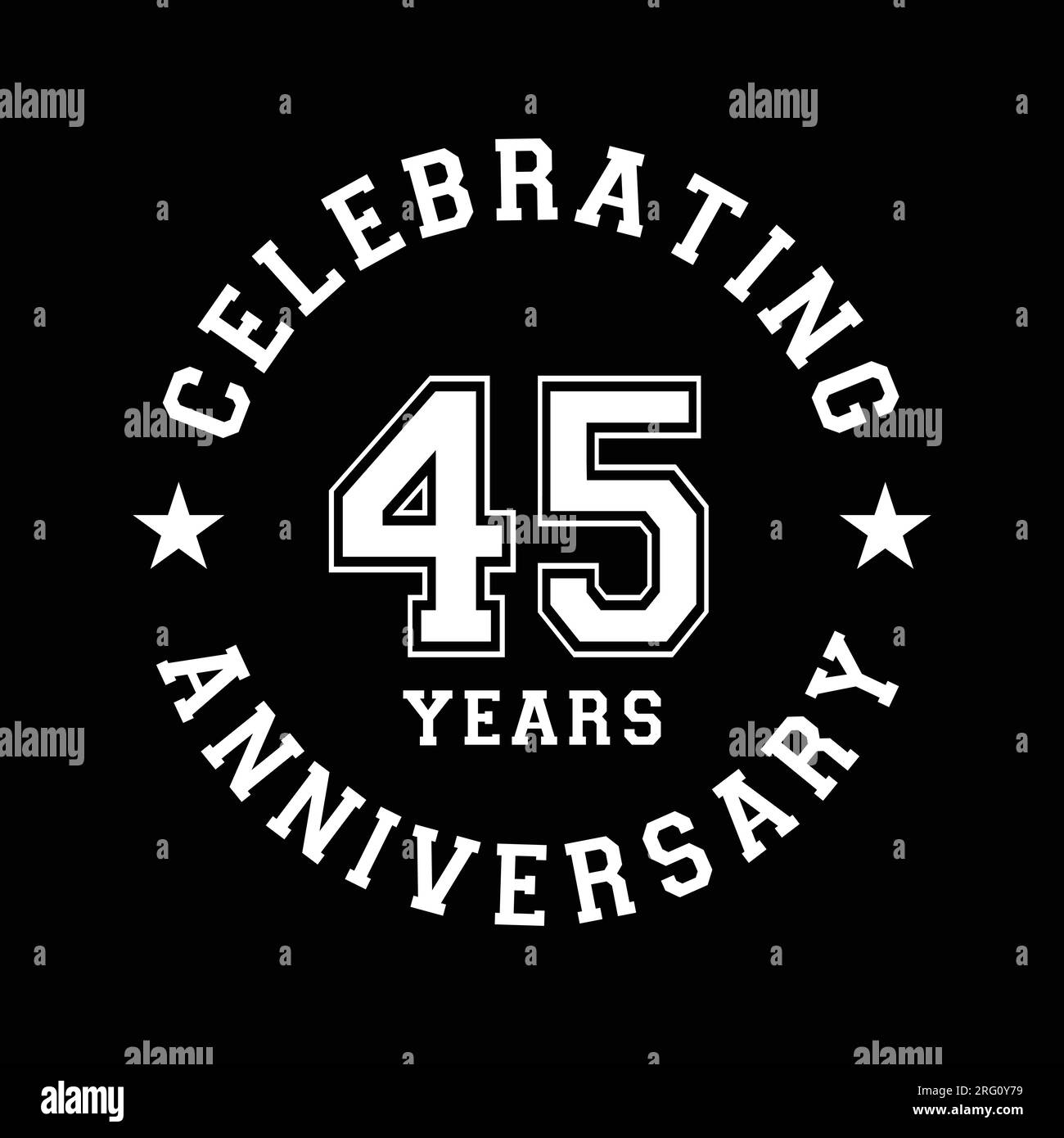 45 years anniversary celebration design template. 45th vector and illustration. Stock Vector