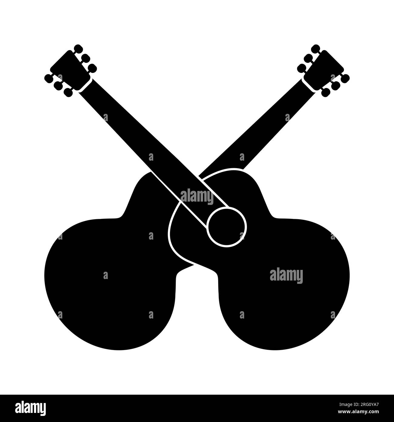 Two acoustic guitars. Flat vector illustration isolated on white