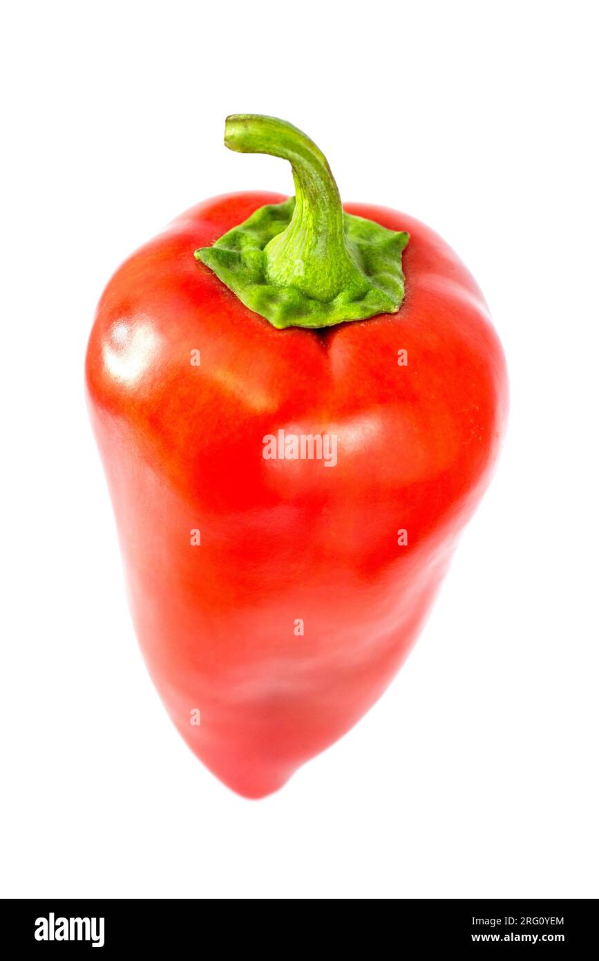 Red sweet pepper isolated on white background Stock Photo - Alamy