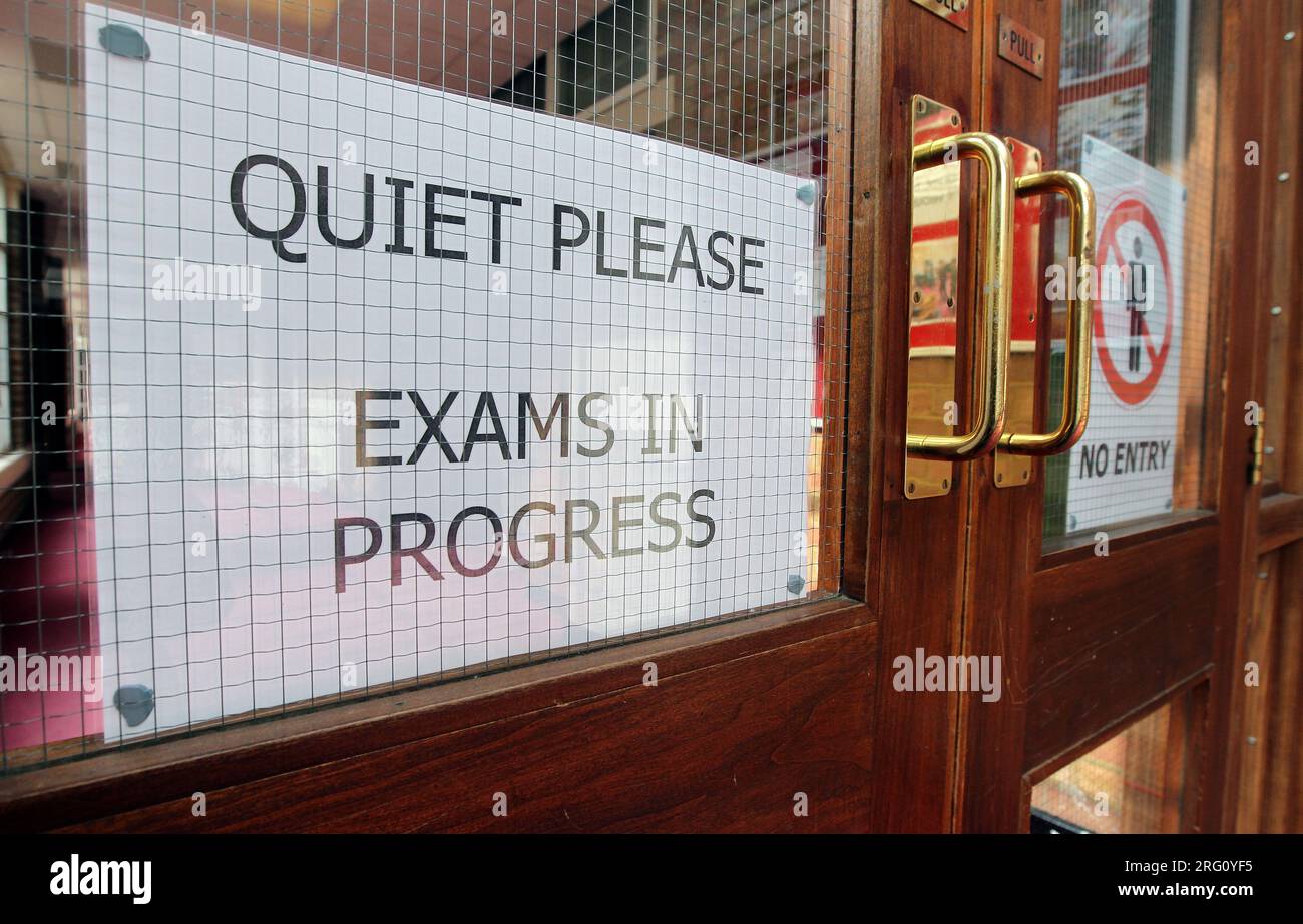 File photo dated 02/03/12 of a maths exam in progress at Pittville High School, Cheltenham. Almost 100,000 more school leavers could miss out on top A-level grades this year, it has been suggested. Issue date: Monday August 7, 2023. Stock Photo
