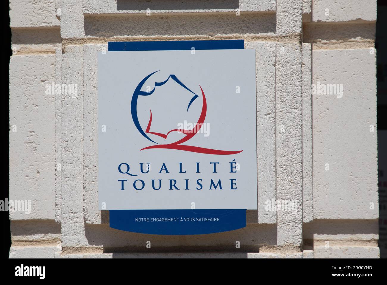 Bordeaux , France -  07 28 2023 : Qualite Tourisme logo brand label and text sign france state guaranteed best Tourism Quality French hospitality and Stock Photo