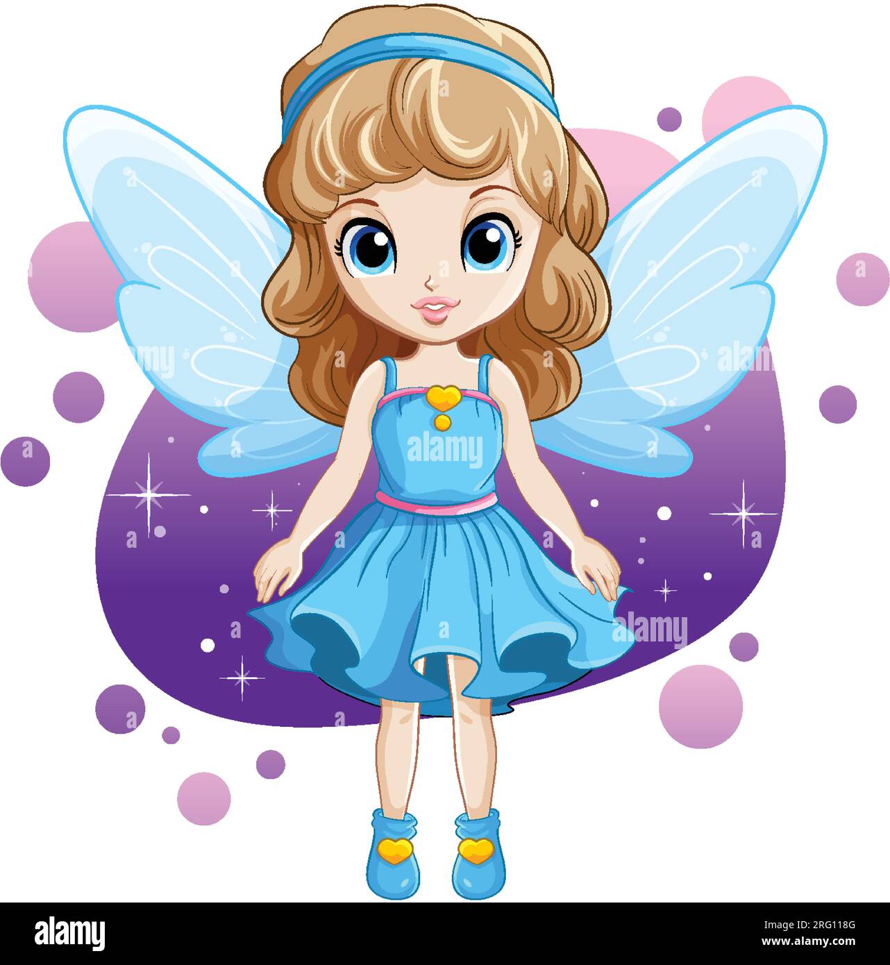 Cute Fairy Girl with Wings Cartoon Character illustration Stock Vector Image & Art Alamy