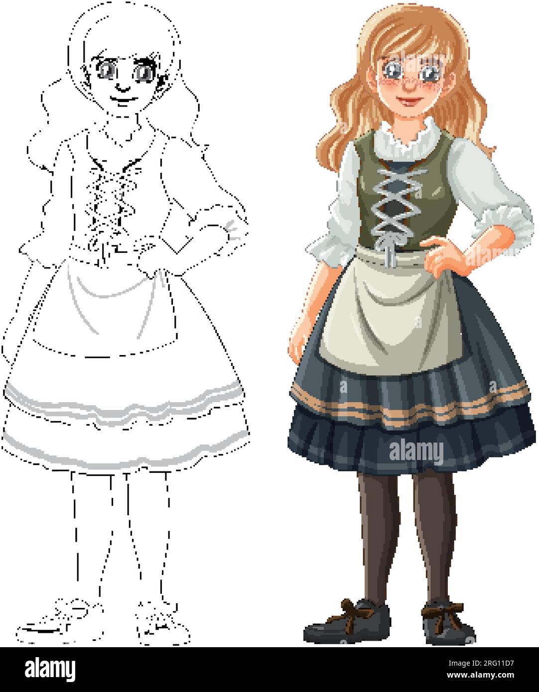 outline-of-a-blonde-woman-wearing-a-traditional-german-bavarian-outfit