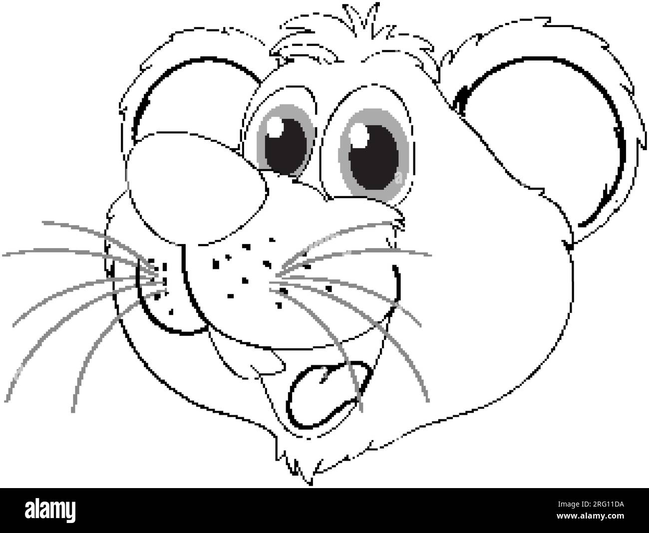 A cheerful cartoon mouse with a smiling face and big ears Stock Vector ...