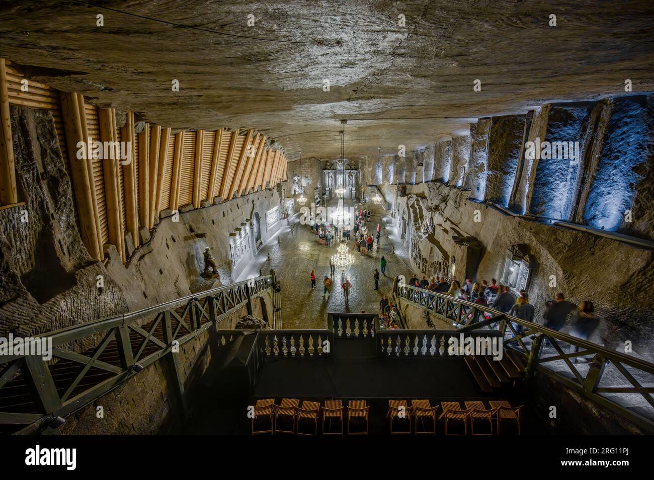 WIELICZKA, POLAND - MAY 24, 2023: Underground Wieliczka Salt Mine (13th century), one of the world's oldest salt mines, near Krakow, Poland. Stock Photo