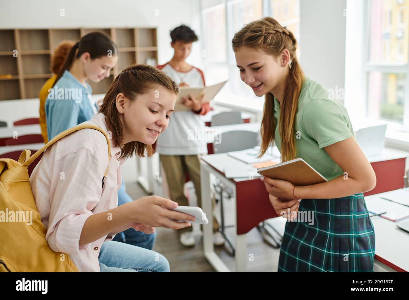 Classroom teenagers smiling hi-res stock photography and images - Alamy