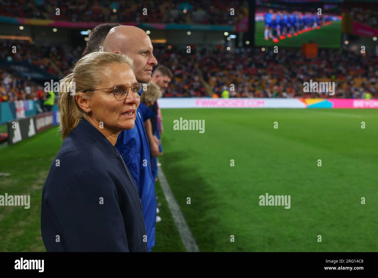 Sarina Wiegman manager of England Women during the FIFA Women's World Cup 2023 match England Women vs Nigeria Women at Suncorp Stadium, Brisbane, Australia, 7th August 2023  (Photo by Patrick Hoelscher/News Images) Stock Photo