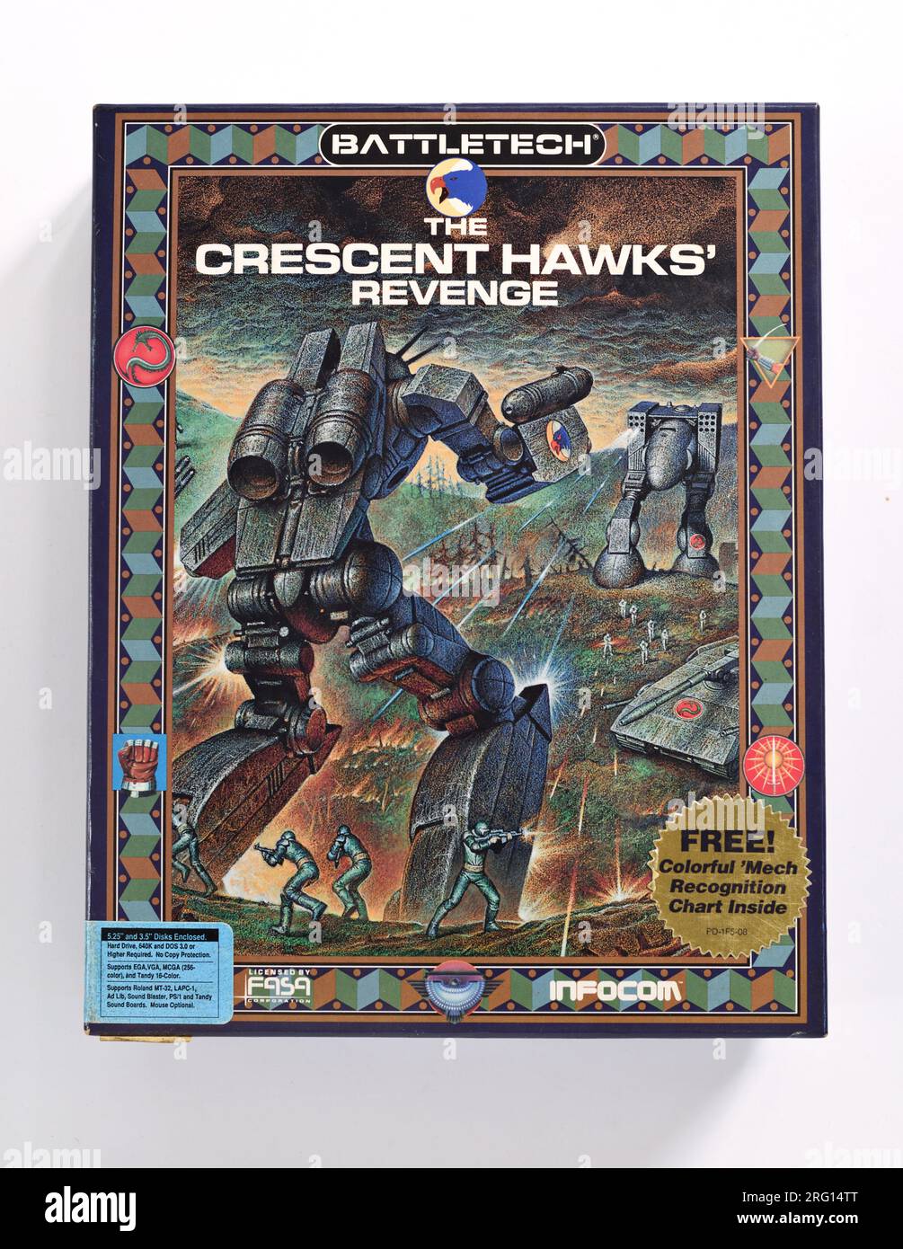 Battletech, The Crescent Hawks' Revenge PC game, cover art of Battle