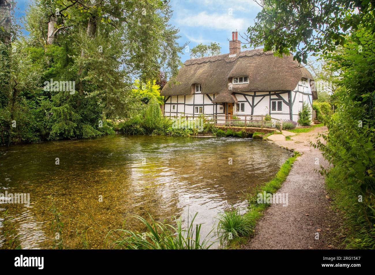 the Fulling mill in the Hampshire village of Alresford standing on the river Alresford Stock Photo
