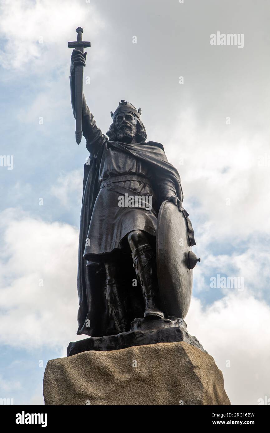 Statue monument of King Alfred the great in the Hampshire city of ...