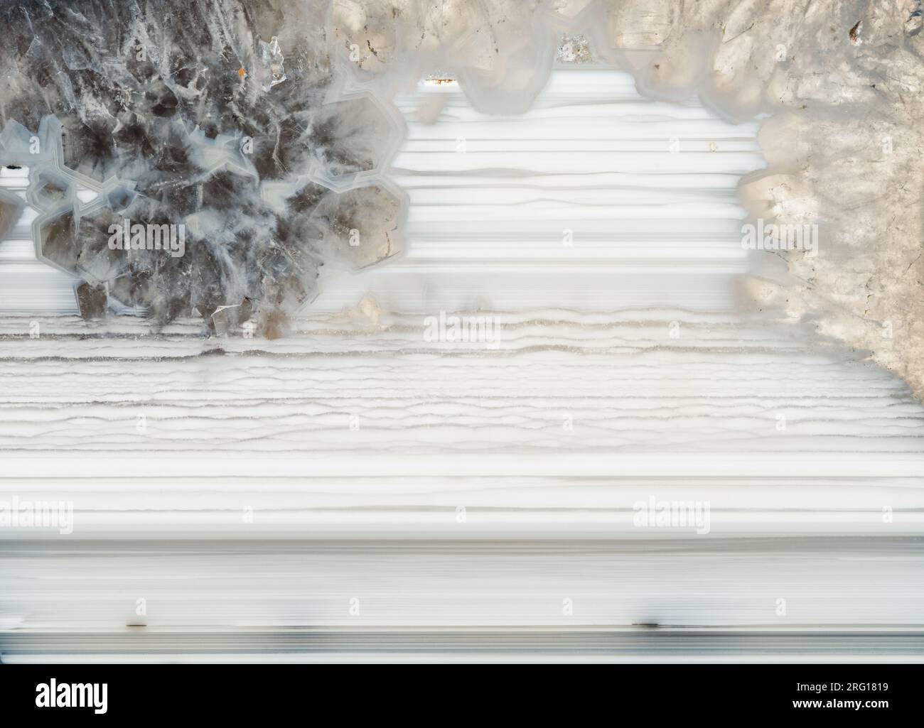 Linear patterns in a thunderegg agate from Oregon Stock Photo
