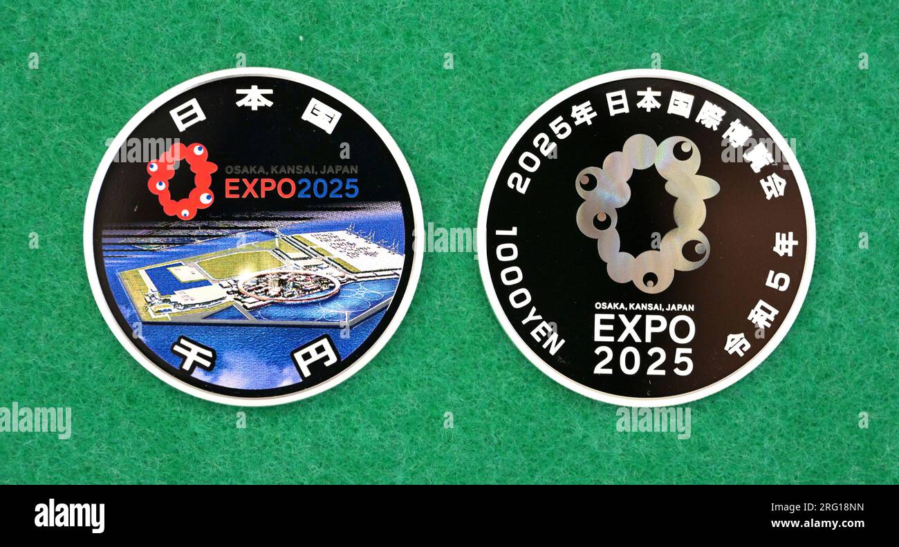 Commemorative Coin for Expo 2025 Osaka, Kansai are pictured at Japan