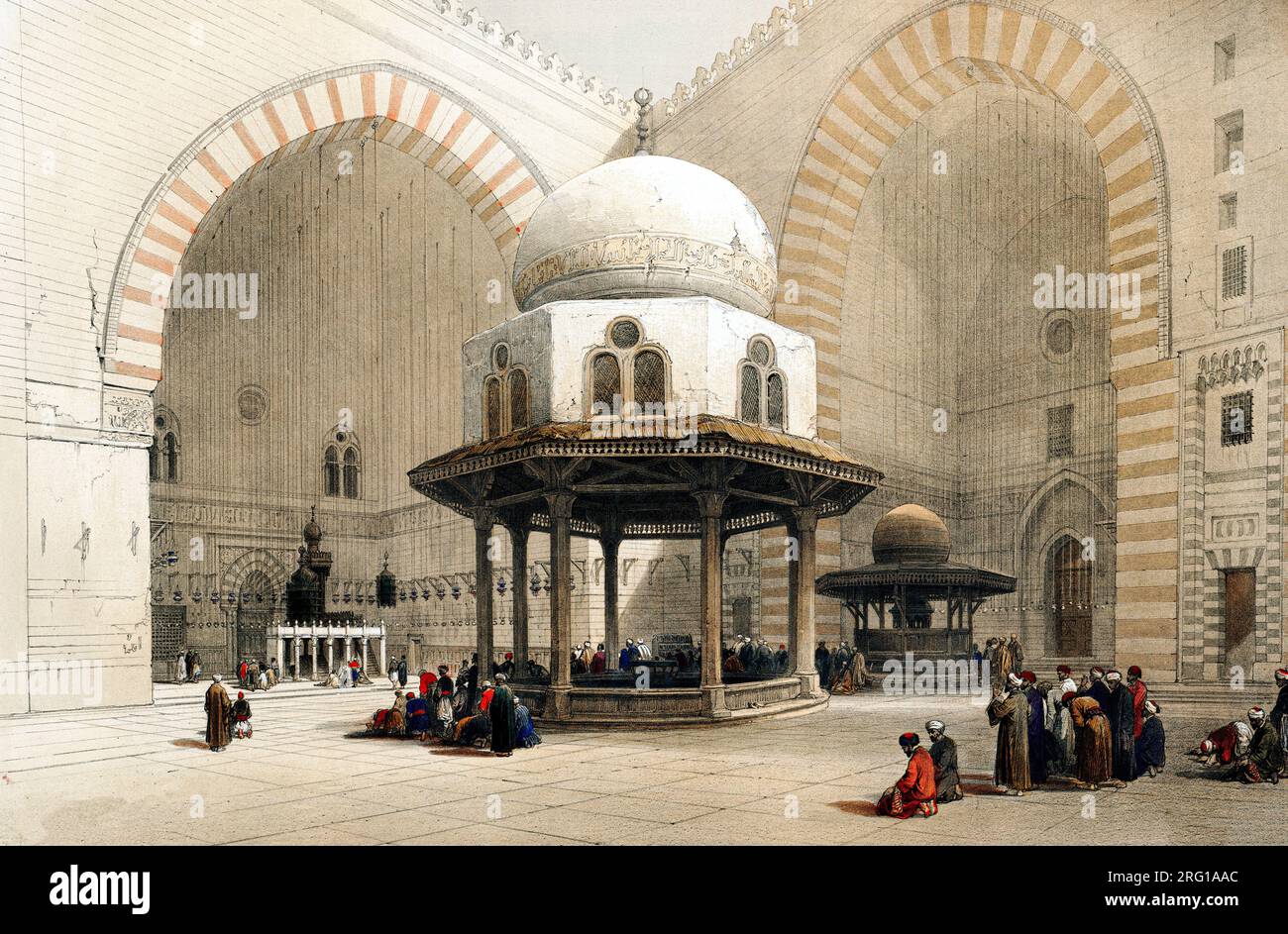 Mosque of Sultan Hassan Cairo illustration by David Roberts. Original from The New York Public Library. Stock Photo