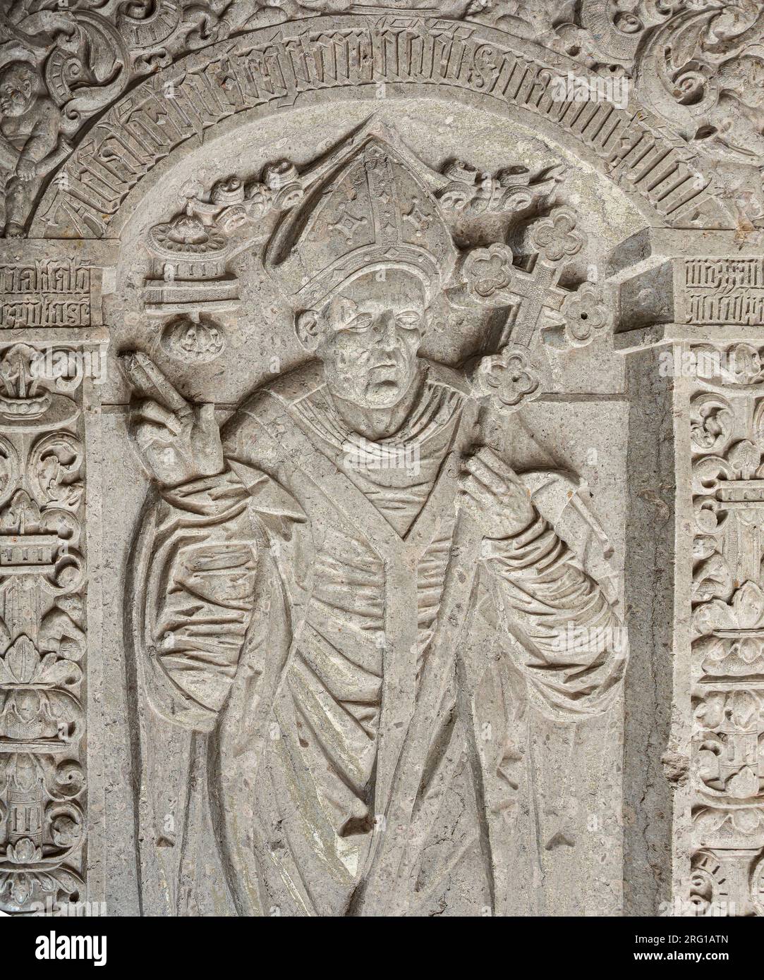 The tombstone of Archbishop Absalon in the Sorø Abbey Church, Denmark, July 29, 2023 Stock Photo